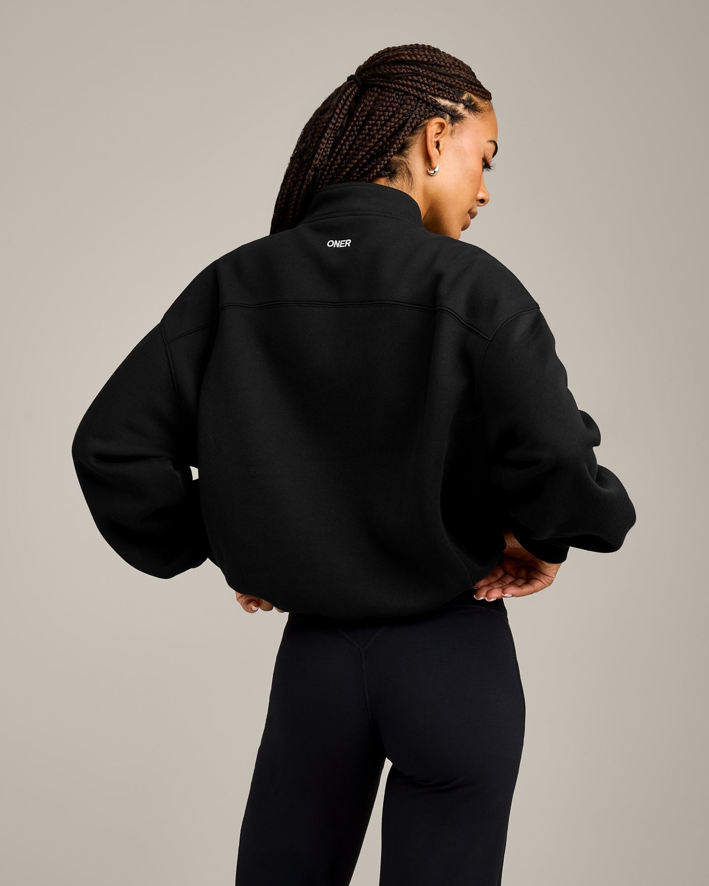 Alternative view of Foundations Cosy 1/4 Zip Sweatshirt | Black