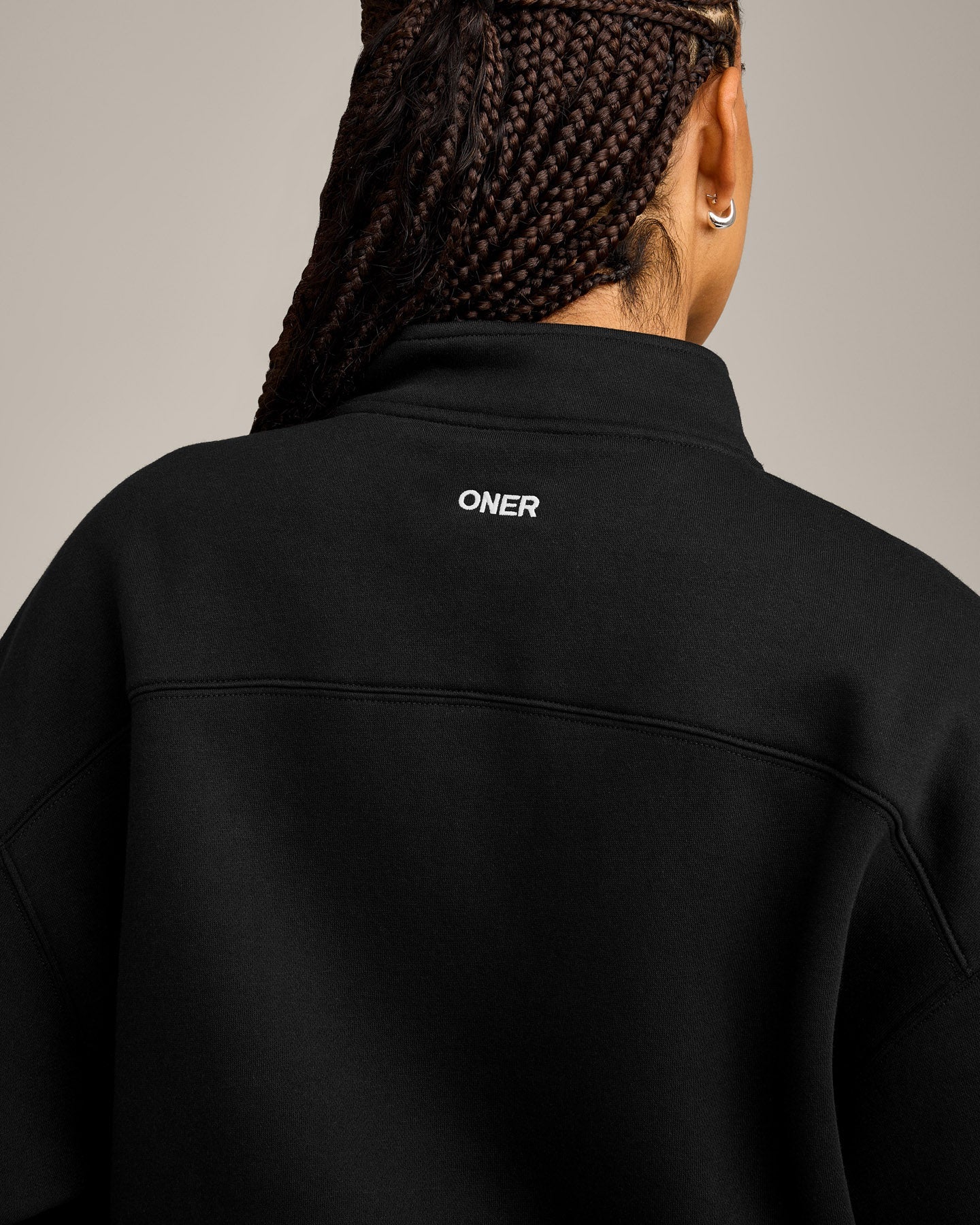Foundations Cosy 1/4 Zip Sweatshirt | Black - Image 5