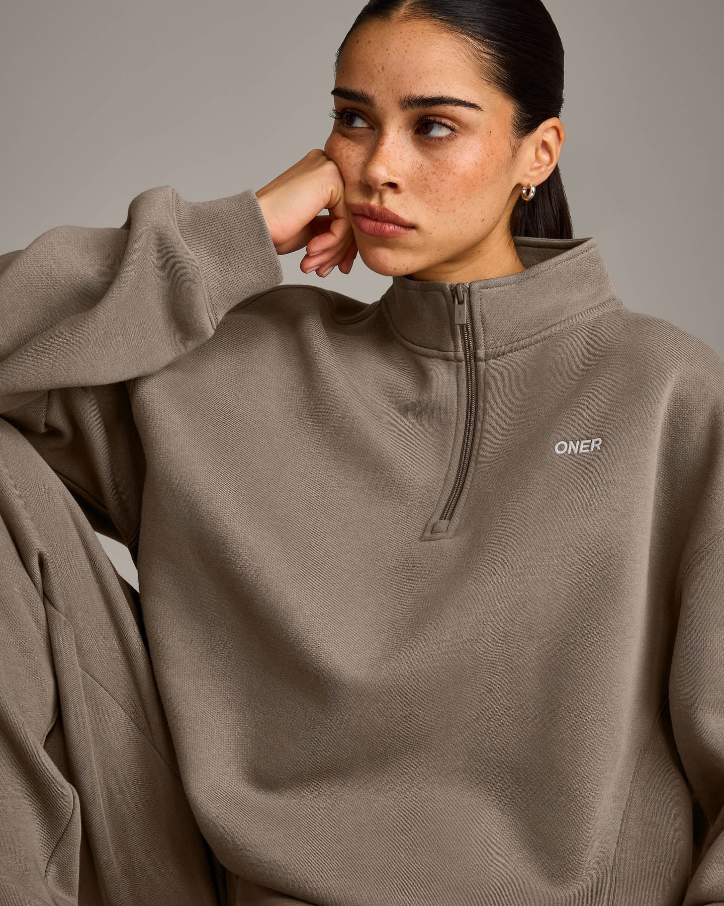 Alternative view of Foundations Cosy 1/4 Zip Sweatshirt | Minky