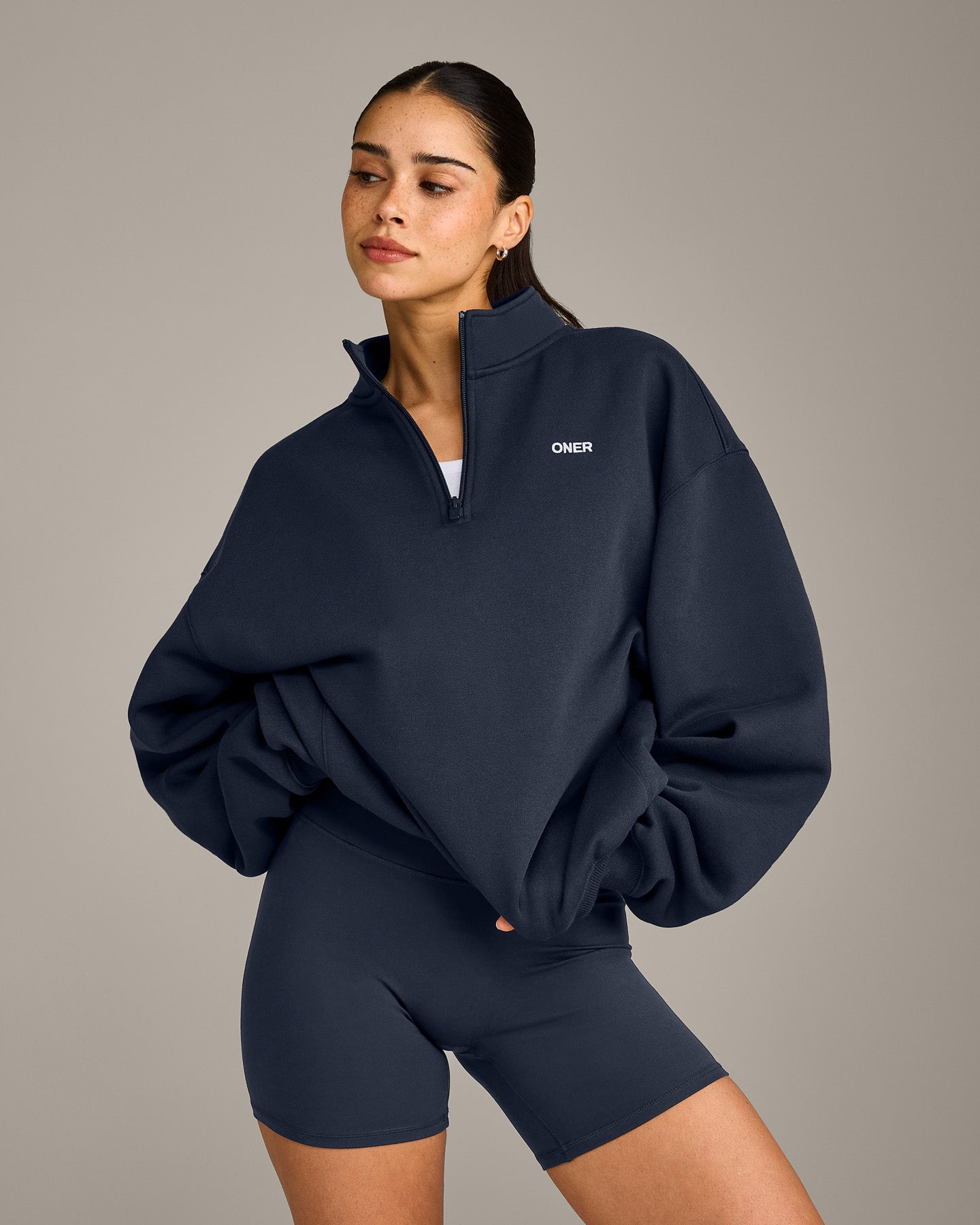 Foundations Cosy 1/4 Zip Sweatshirt | True Blue