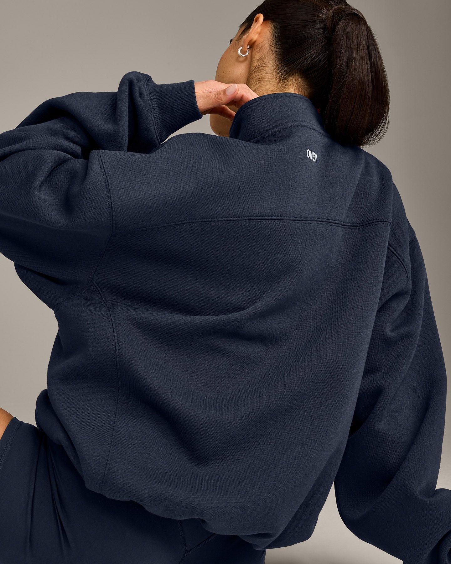 Alternative view of Foundations Cosy 1/4 Zip Sweatshirt | True Blue
