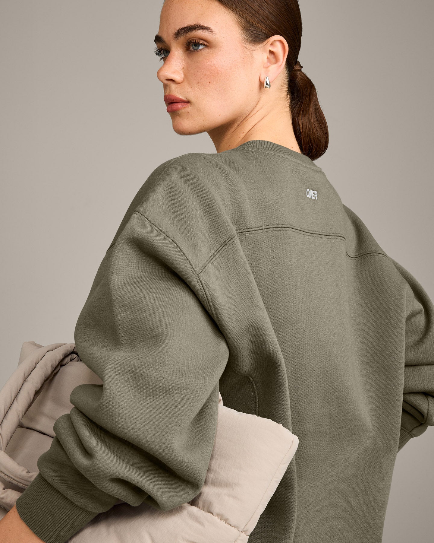 Foundations Cosy Crew Neck Sweatshirt | Alpine Green - Image 4