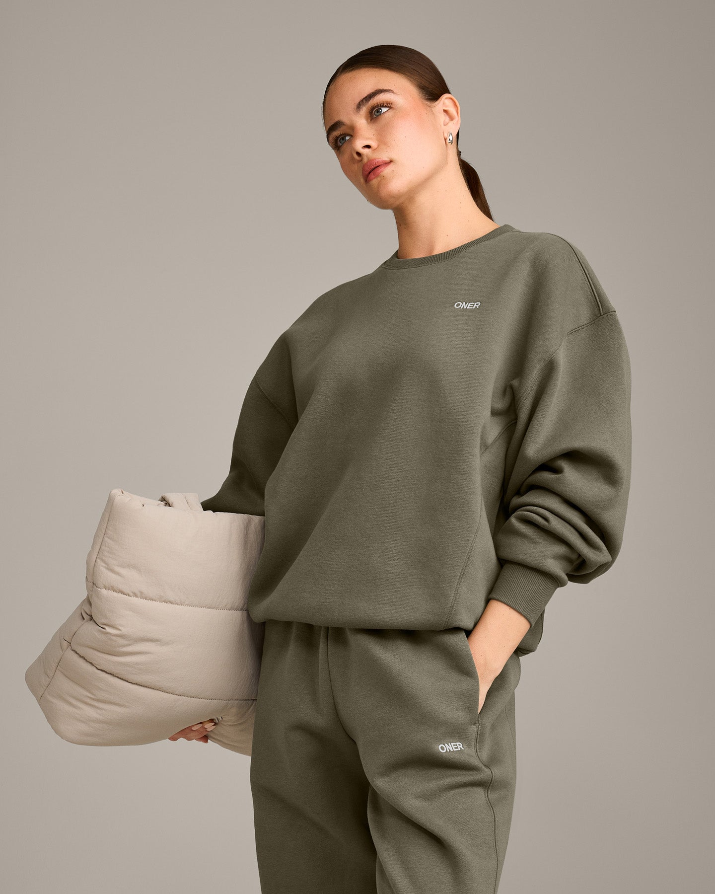 Foundations Cosy Crew Neck Sweatshirt | Alpine Green - Image 5