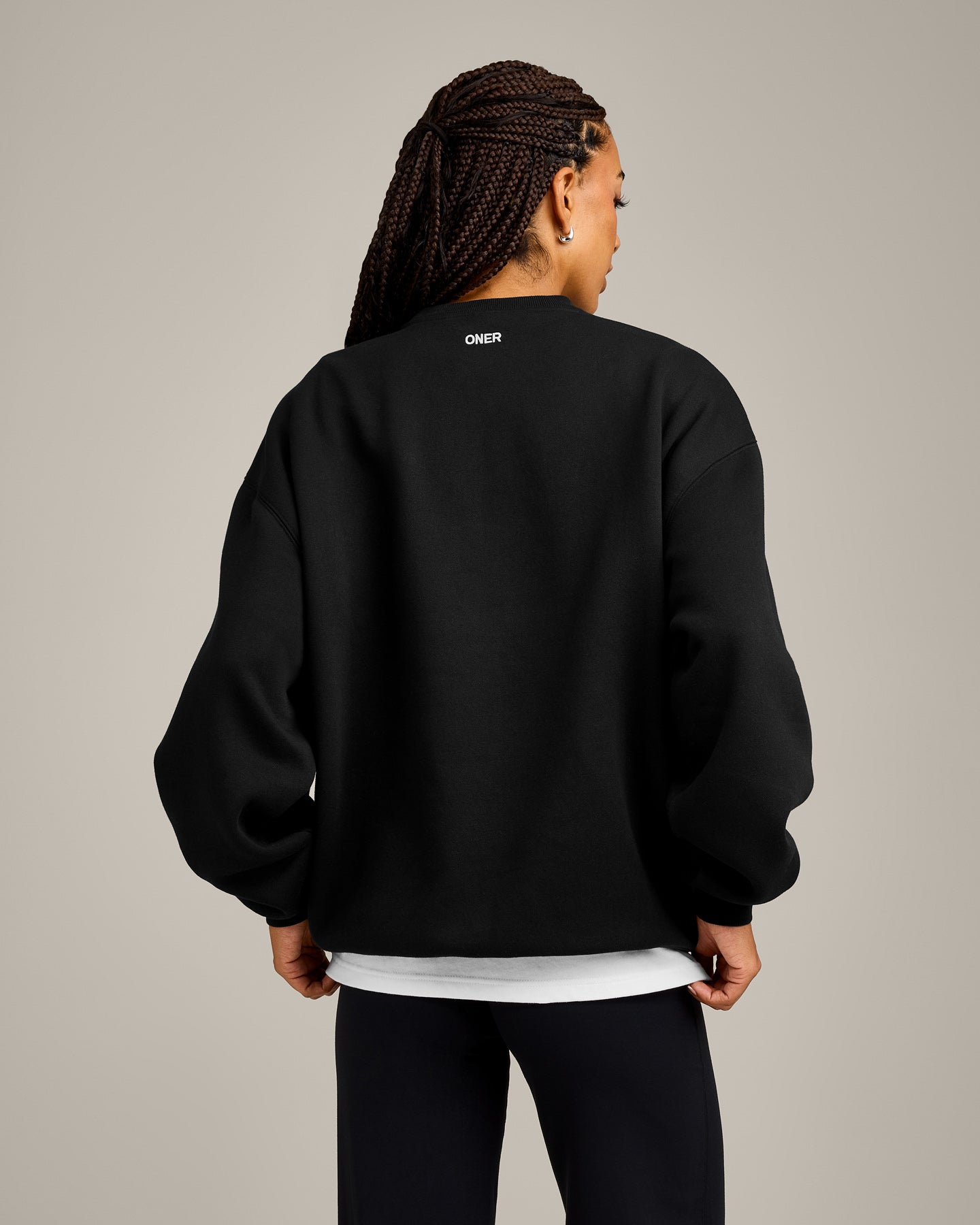 Alternative view of Foundations Cosy Crew Neck Sweatshirt | Black