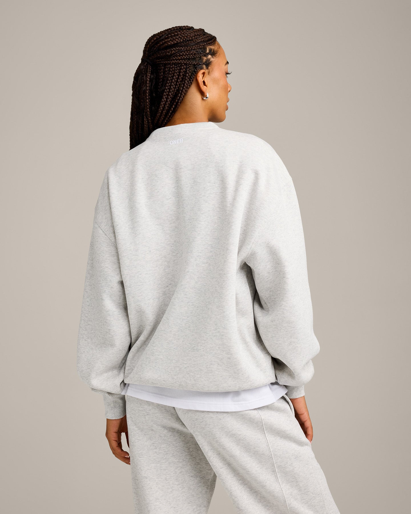 Alternative view of Foundations Cosy Crew Neck Sweatshirt | Light Grey Marl