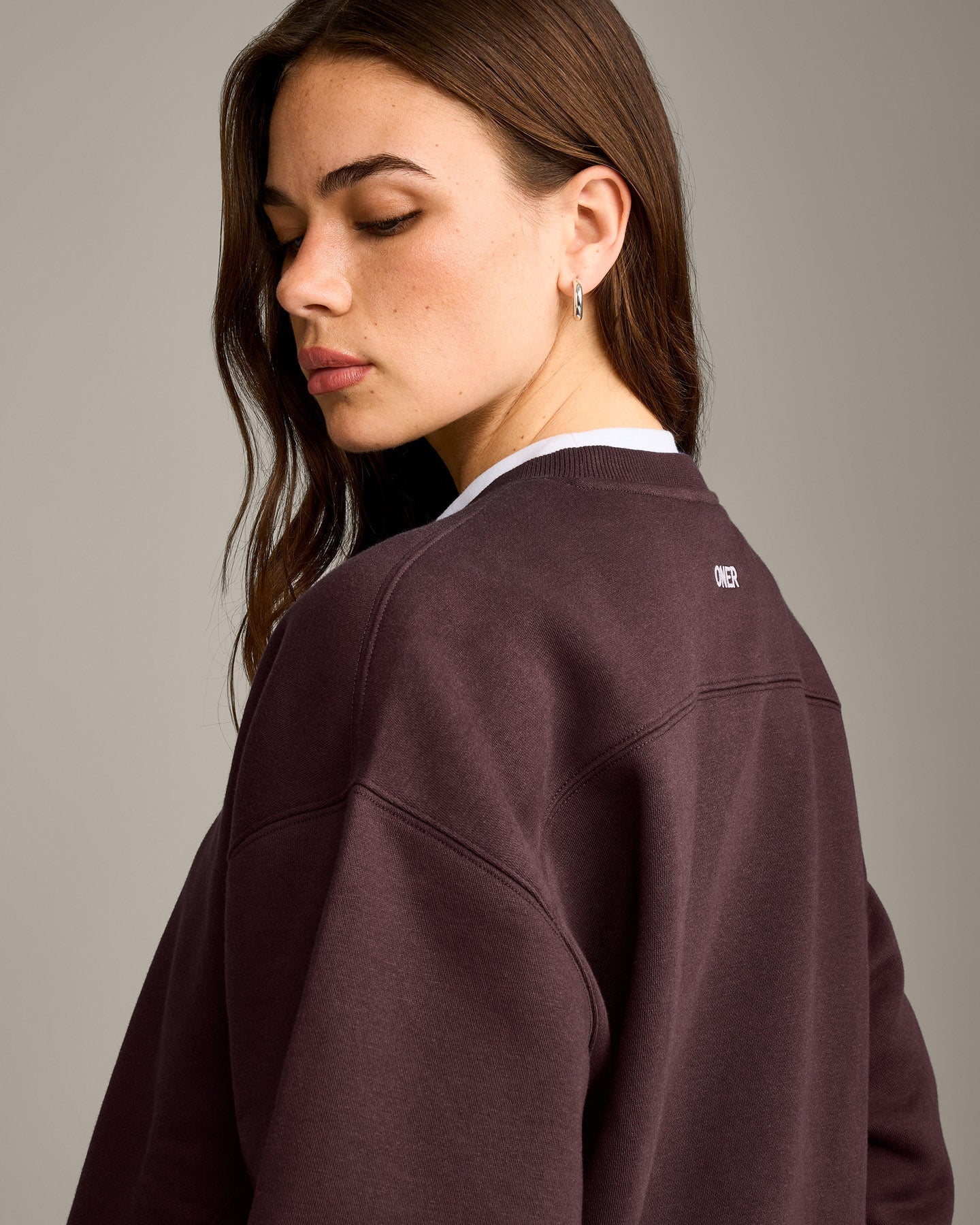 Foundations Cosy Crew Neck Sweatshirt | Plum Brown - Image 4