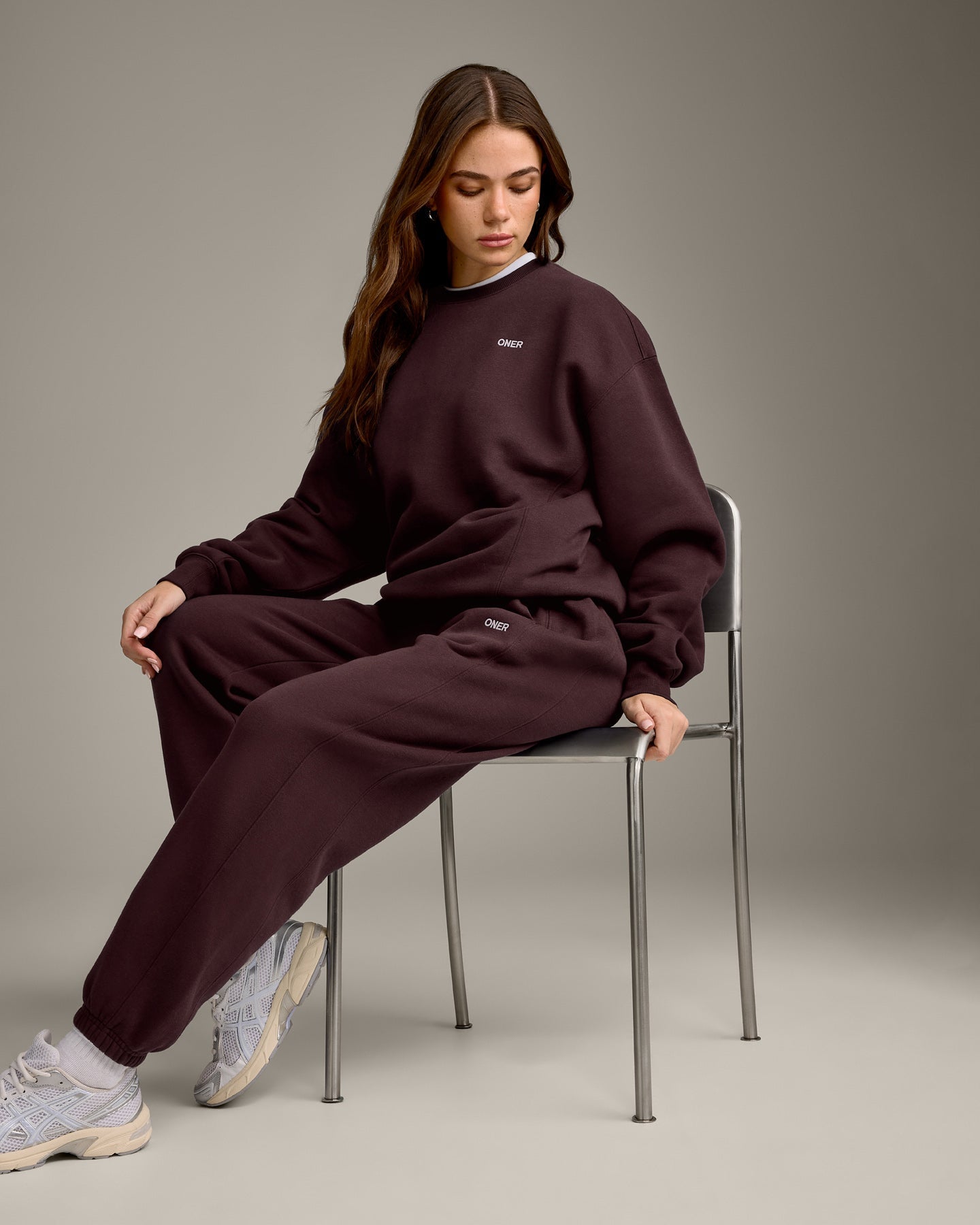 Foundations Cosy Crew Neck Sweatshirt | Plum Brown - Image 6