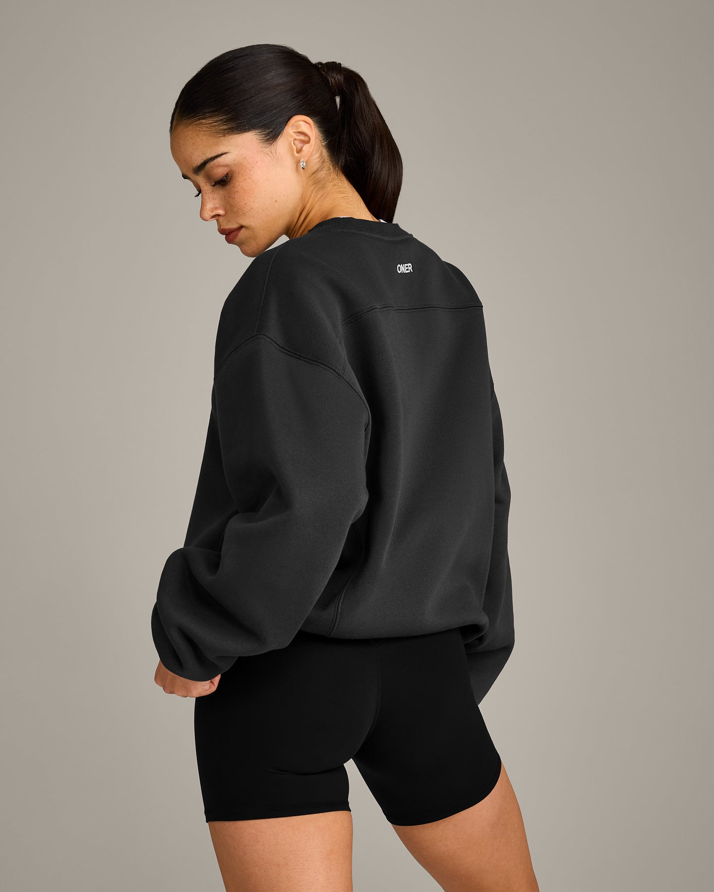Foundations Cosy Crew Neck Sweatshirt | Soft Black - Image 6