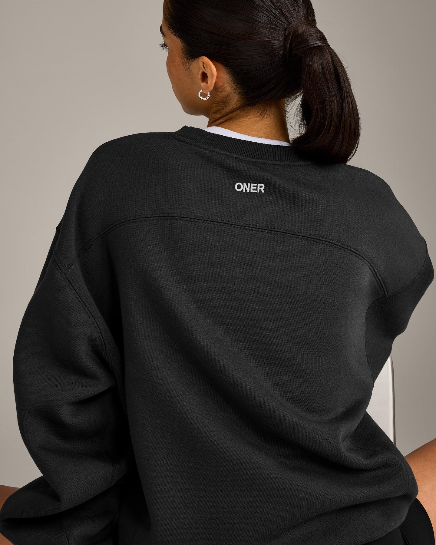 Foundations Cosy Crew Neck Sweatshirt | Soft Black - Image 5