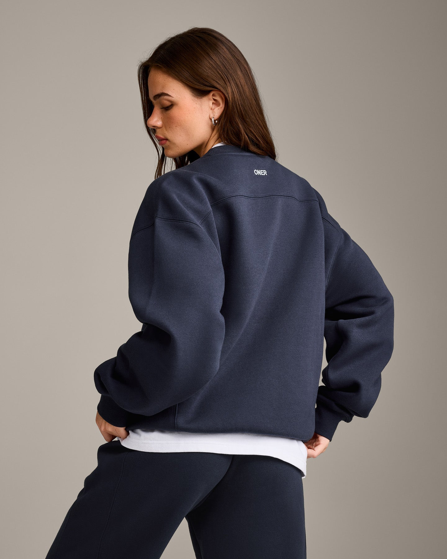 Alternative view of Foundations Cosy Crew Neck Sweatshirt | True Blue