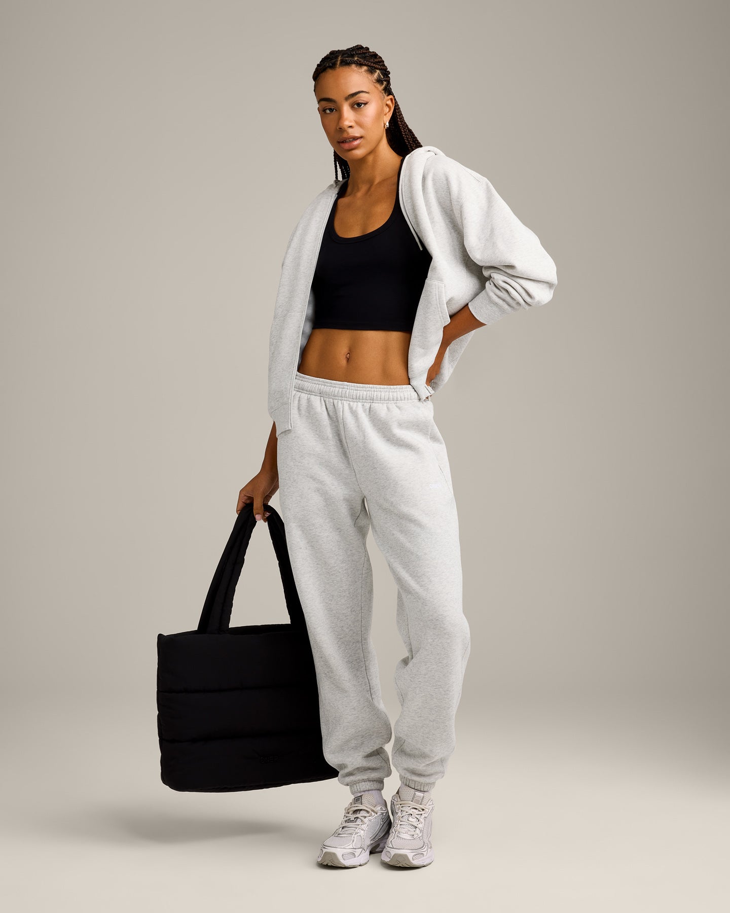 Foundations Cosy Joggers | Light Grey Marl - Image 3