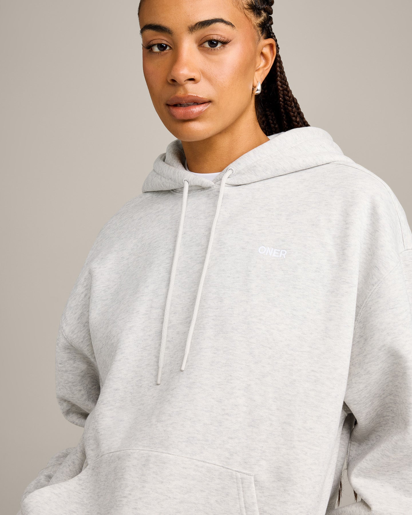 Foundations Cosy Hoodie | Light Grey Marl - Image 4