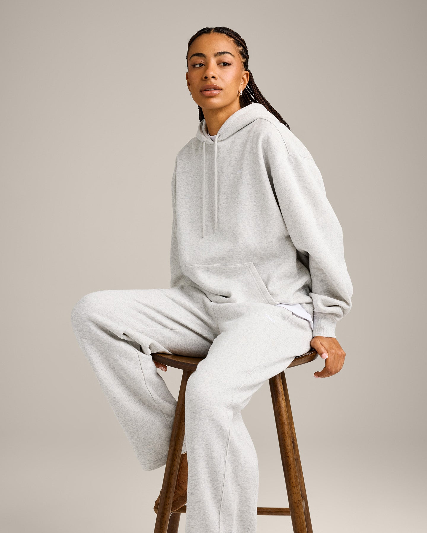 Foundations Cosy Hoodie | Light Grey Marl - Image 6