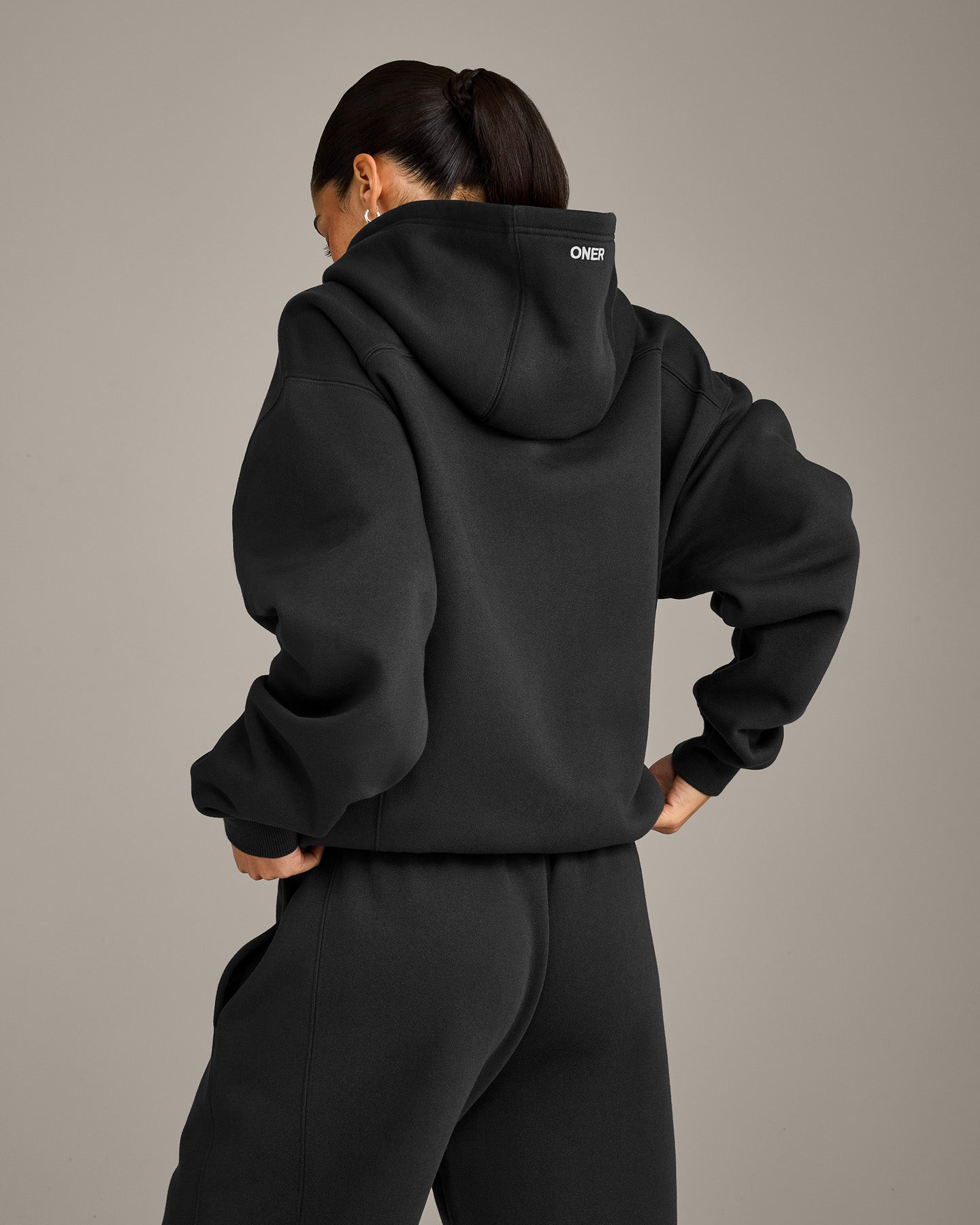 Alternative view of Foundations Cosy Hoodie | Soft Black