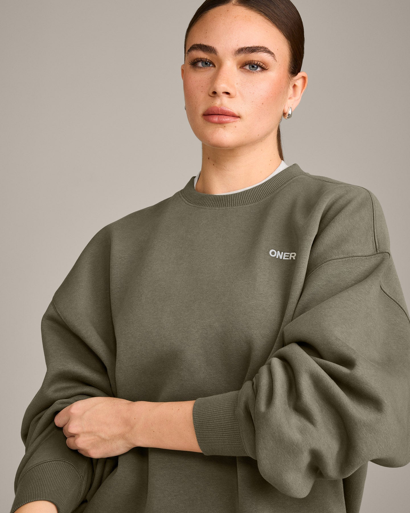 Foundations Cosy Oversized Sweatshirt | Alpine Green - Image 4