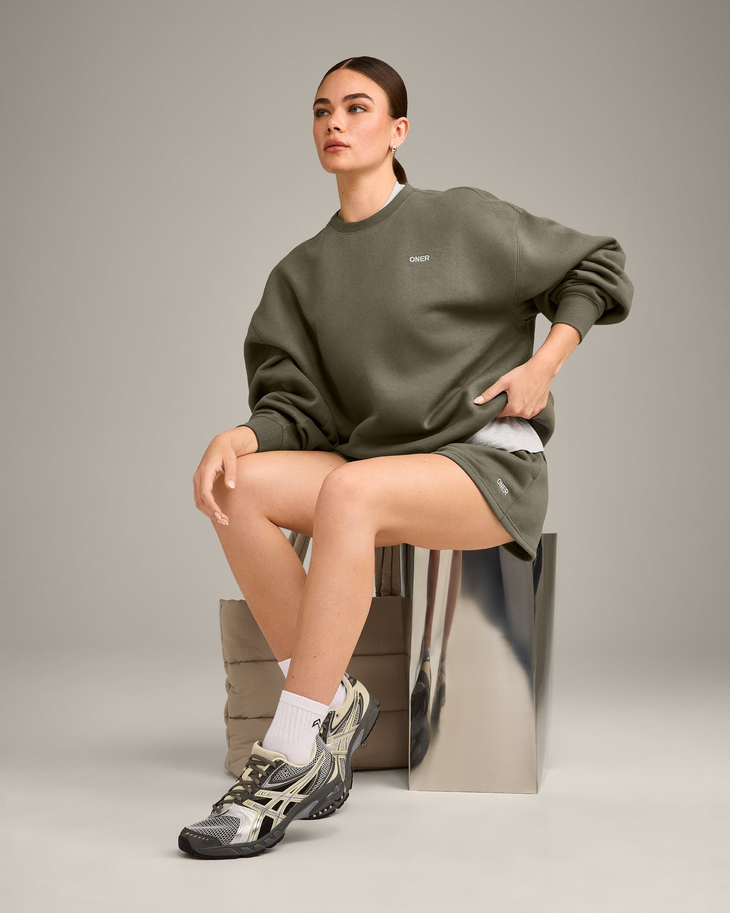 Foundations Cosy Oversized Sweatshirt | Alpine Green - Image 5