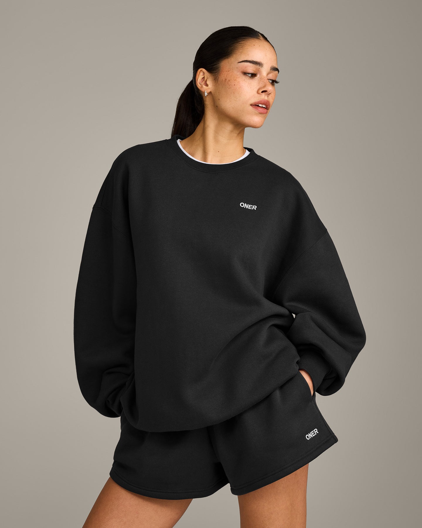 Foundations Cosy Oversized Sweatshirt | Soft Black