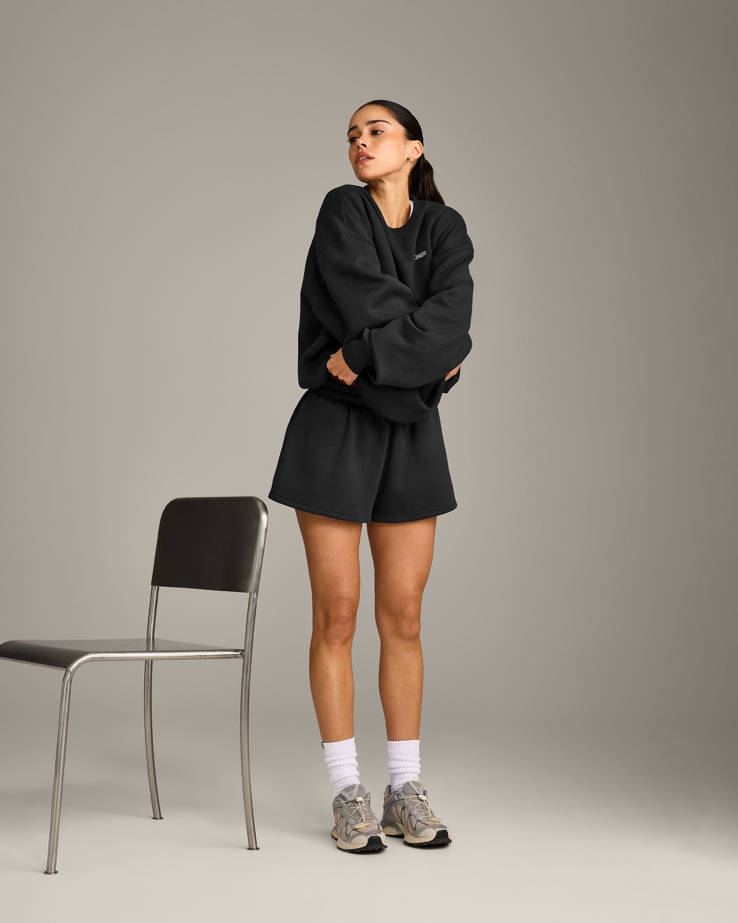 Alternative view of Foundations Cosy Oversized Sweatshirt | Soft Black