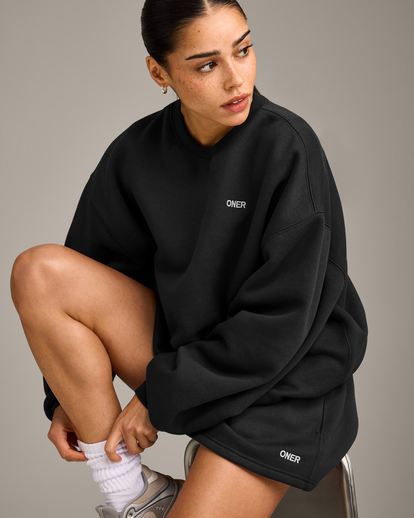 Foundations Cosy Oversized Sweatshirt | Soft Black - Image 5