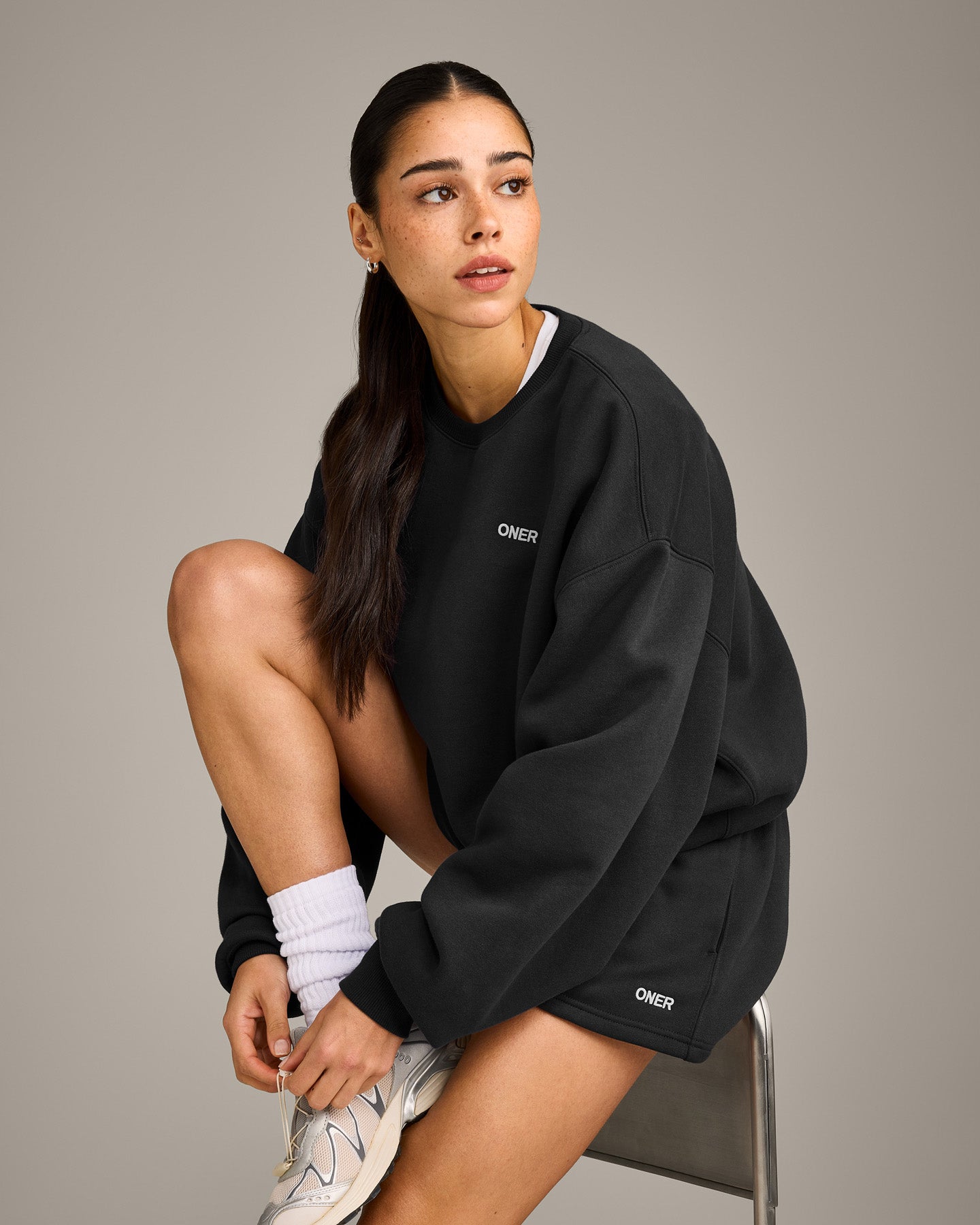 Foundations Cosy Oversized Sweatshirt | Soft Black - Image 3