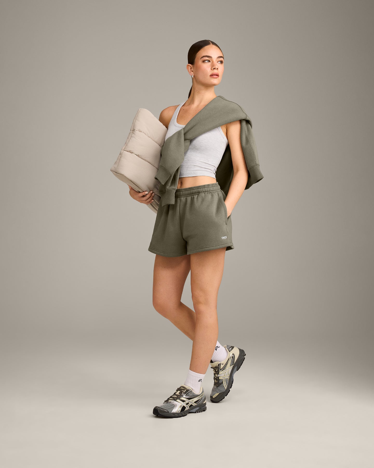 Foundations Cosy Oversized Shorts | Alpine Green - Image 3