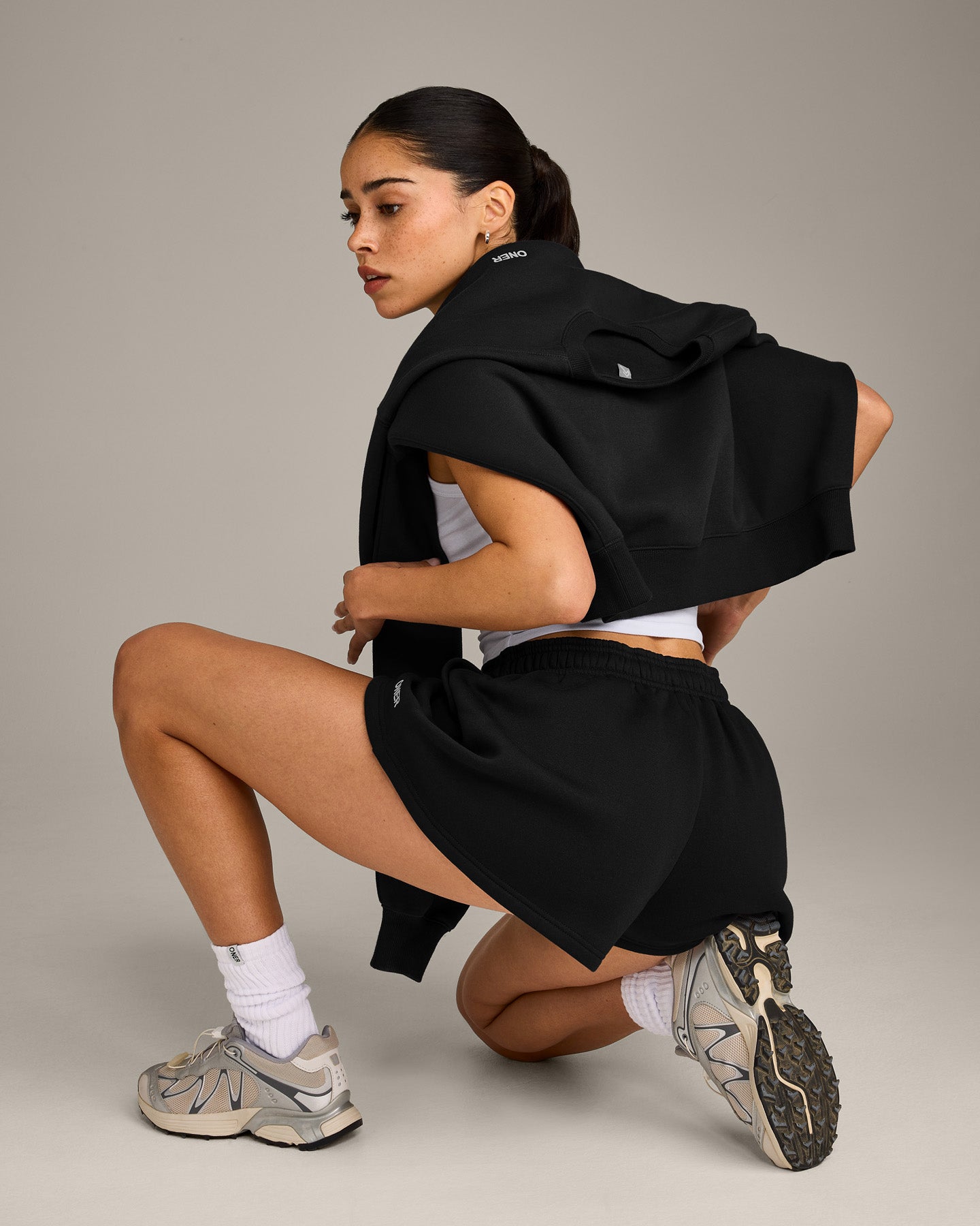 Foundations Cosy Oversized Shorts | Black - Image 5