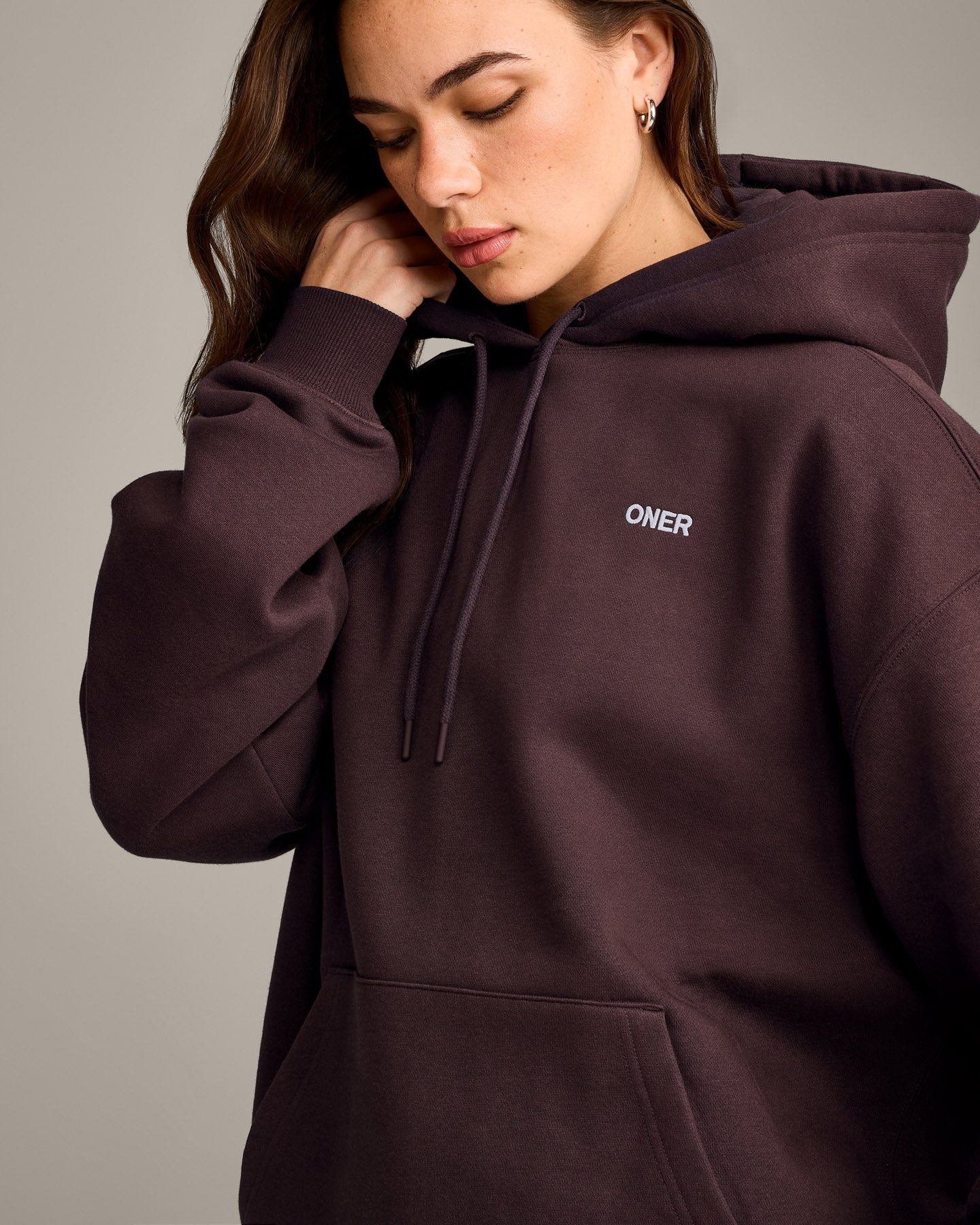 Foundations Cosy Oversized Hoodie | Plum Brown - Image 5