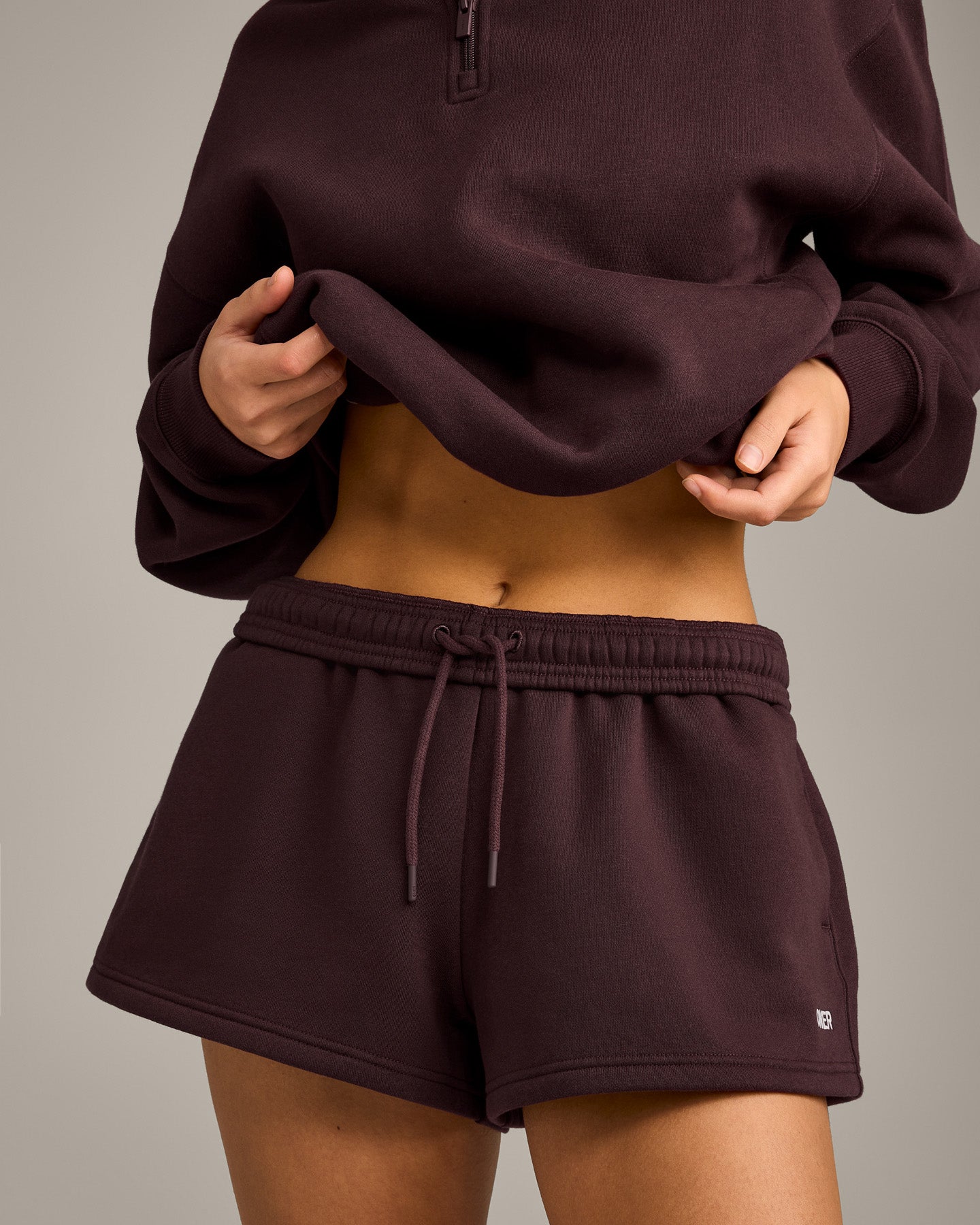 Foundations Cosy Oversized Shorts | Plum Brown - Image 6