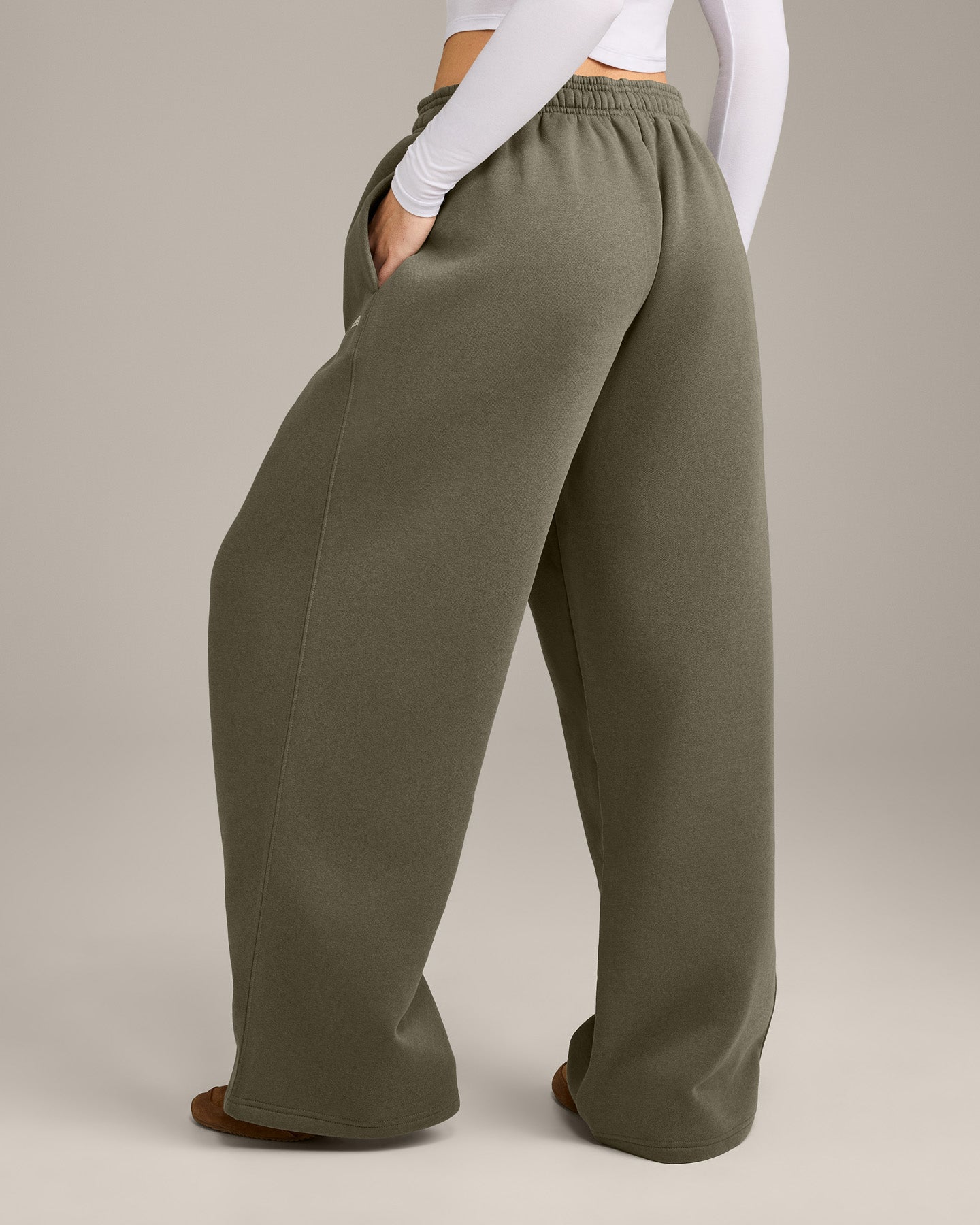 Alternative view of Foundations Cosy Oversized Straight Leg Joggers | Alpine Green