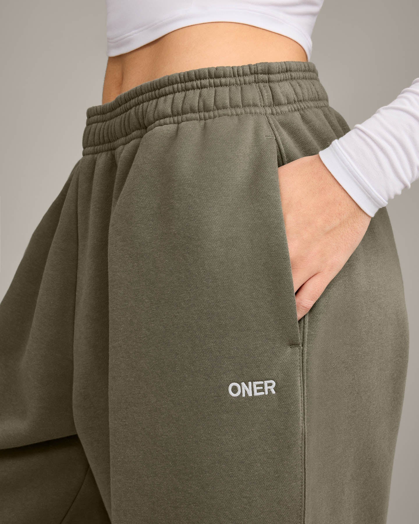 Foundations Cosy Oversized Straight Leg Joggers | Alpine Green - Image 5