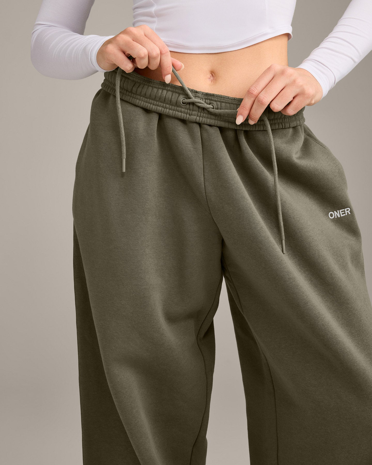 Foundations Cosy Oversized Straight Leg Joggers | Alpine Green - Image 6