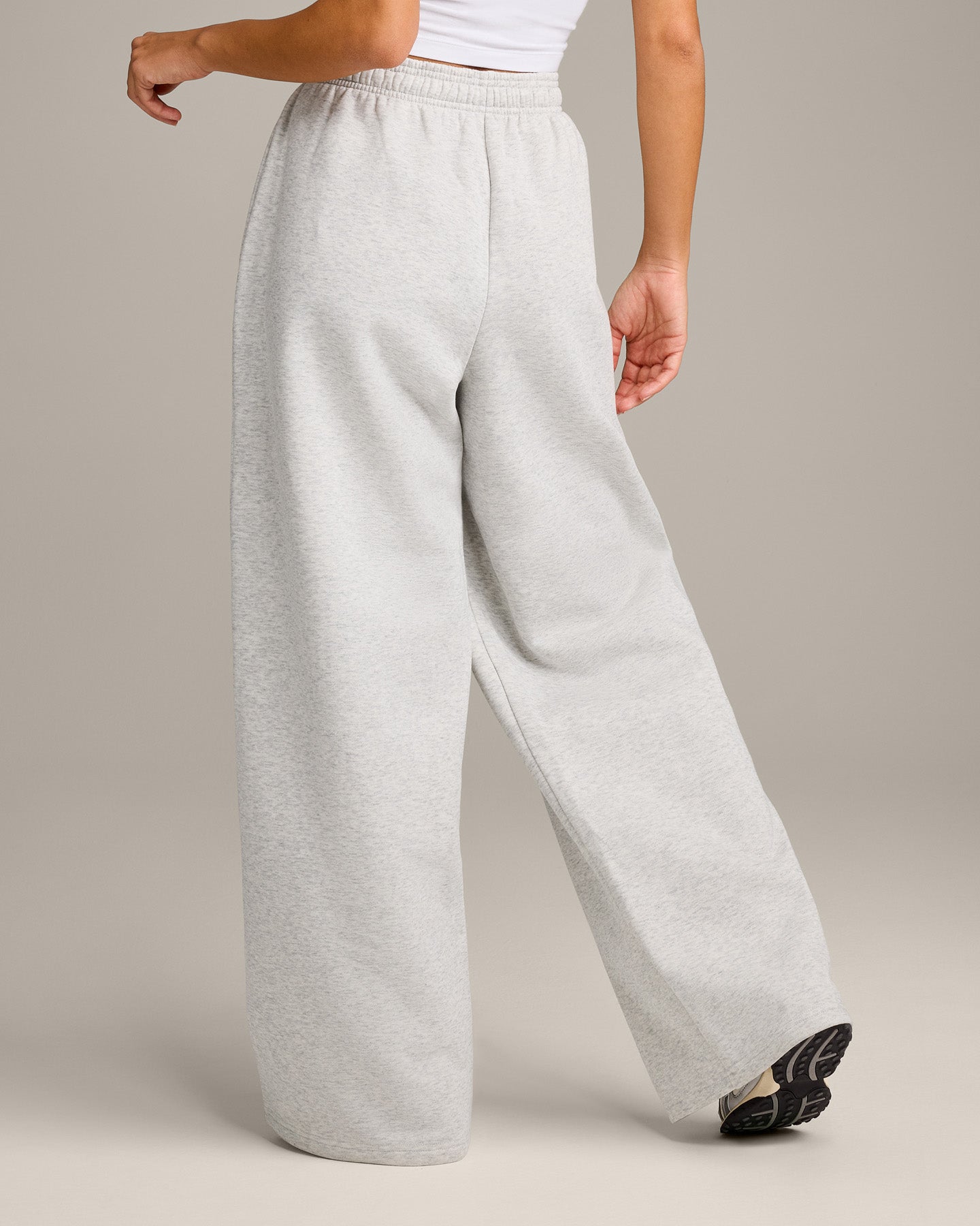 Alternative view of Foundations Cosy Oversized Straight Leg Joggers | Light Grey Marl