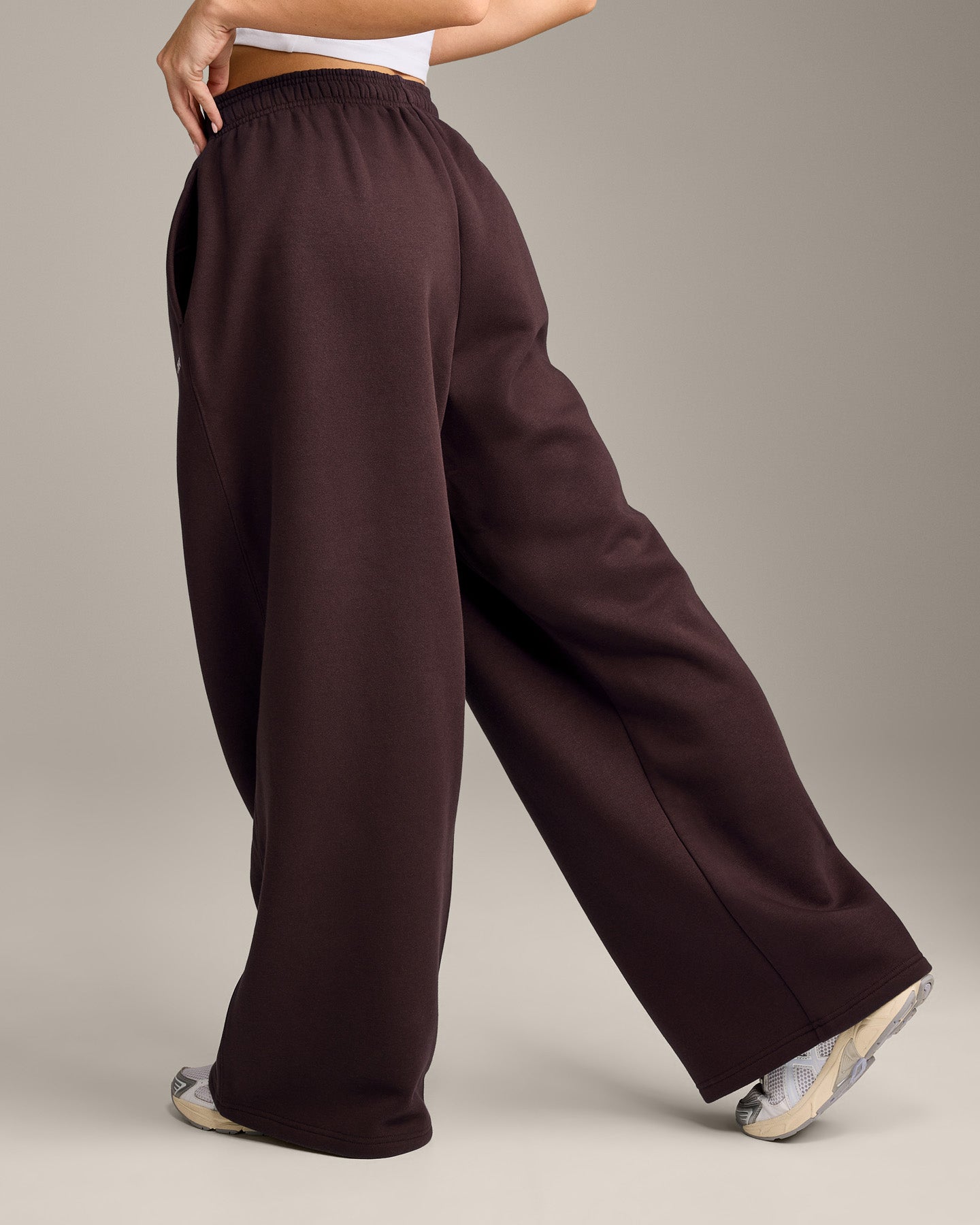 Alternative view of Foundations Cosy Oversized Straight Leg Joggers | Plum Brown