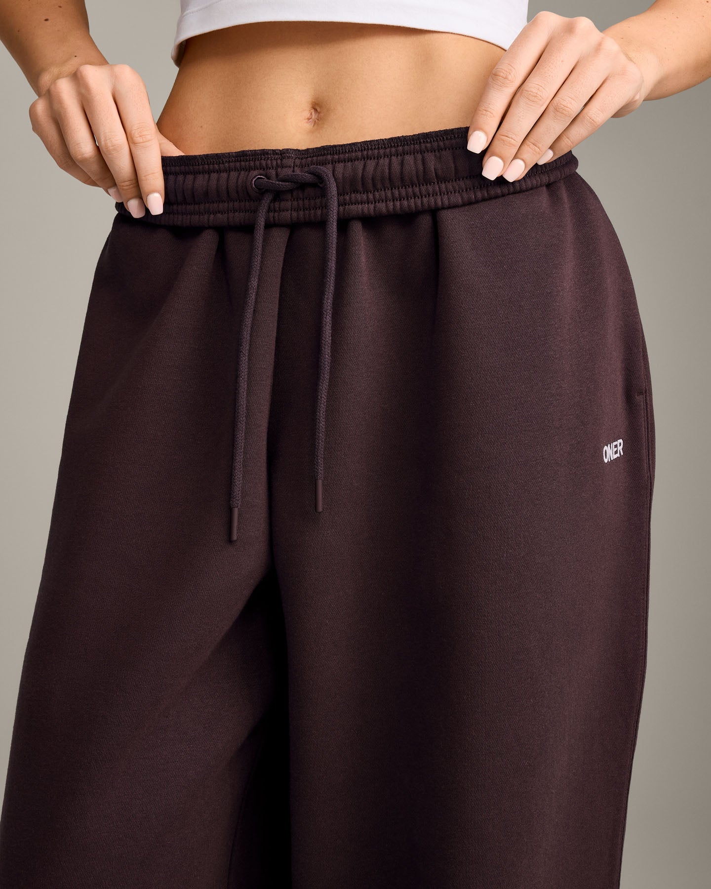 Foundations Cosy Oversized Straight Leg Joggers | Plum Brown - Image 5