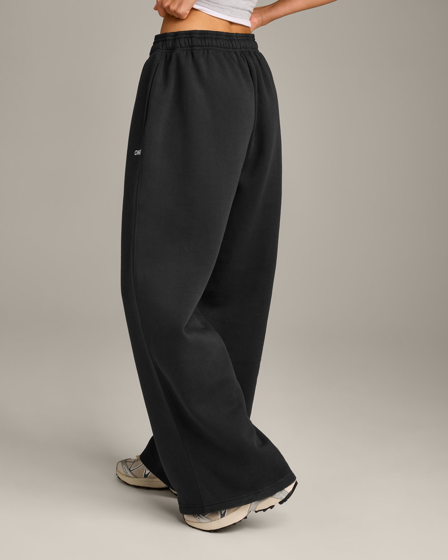 Alternative view of Foundations Cosy Oversized Straight Leg Joggers | Soft Black