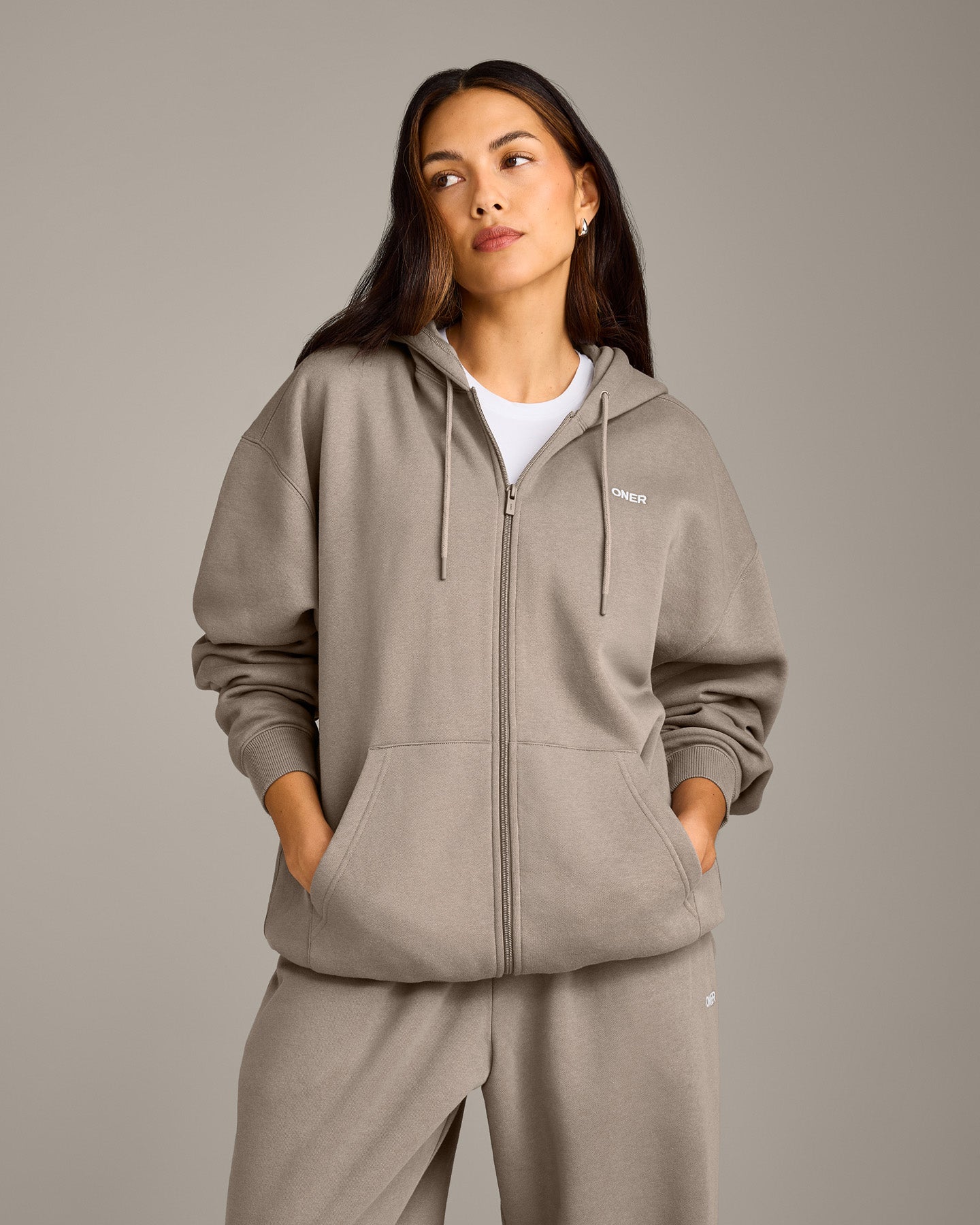 Foundations Cosy Oversized Zip Through Hoodie | Minky