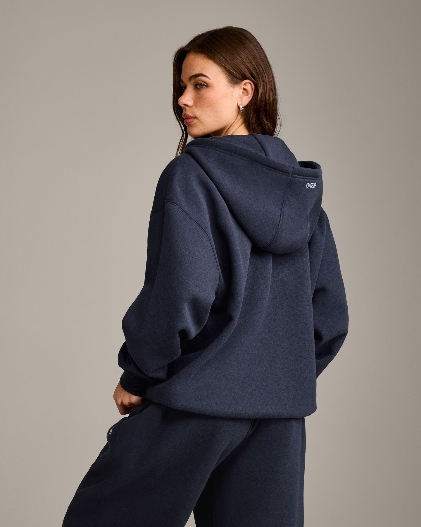 Alternative view of Foundations Cosy Oversized Zip Through Hoodie | True Blue