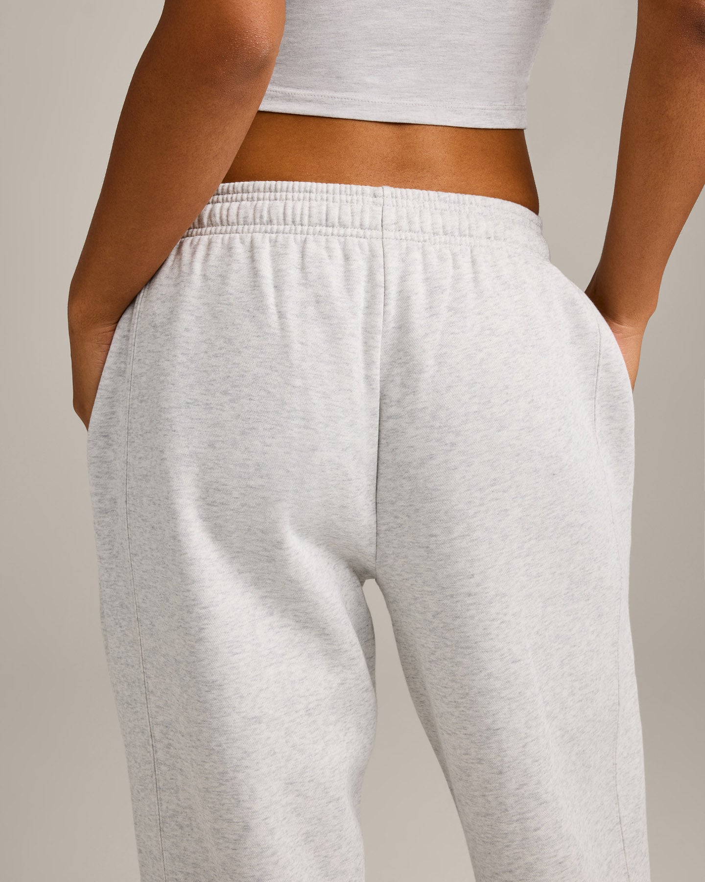 Foundations Cosy Straight Leg Joggers | Light Grey Marl - Image 4