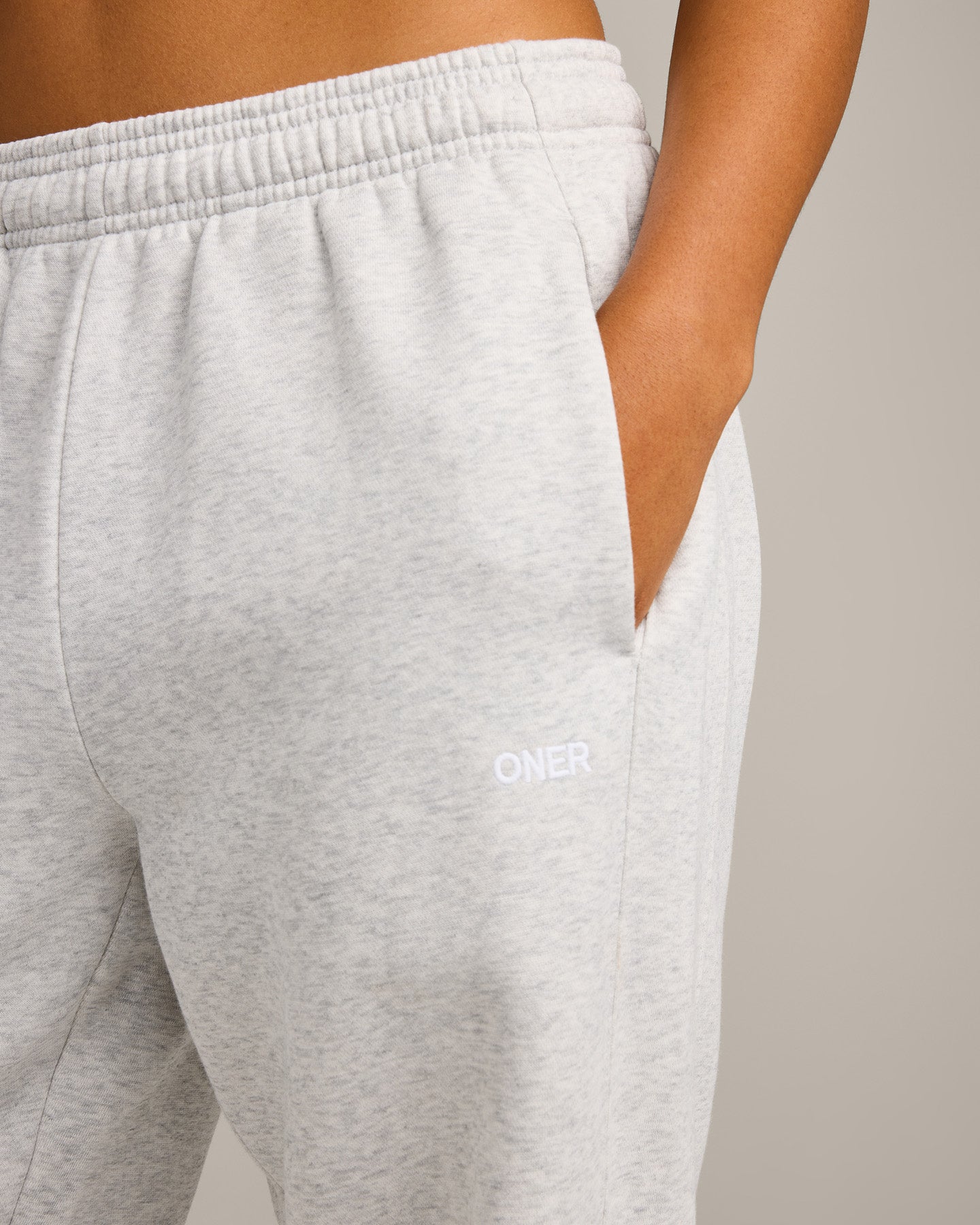 Foundations Cosy Straight Leg Joggers | Light Grey Marl - Image 5