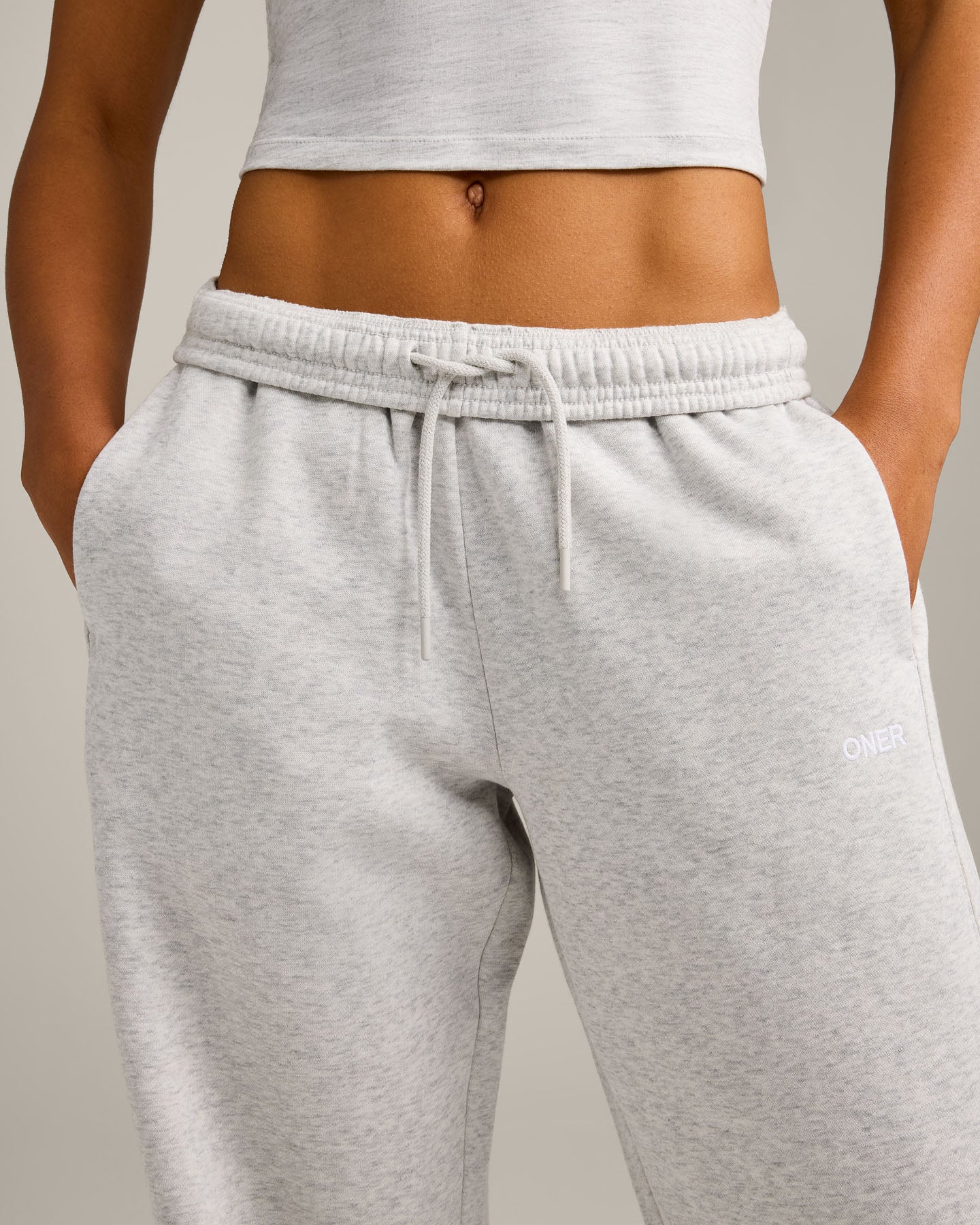 Foundations Cosy Straight Leg Joggers | Light Grey Marl - Image 6