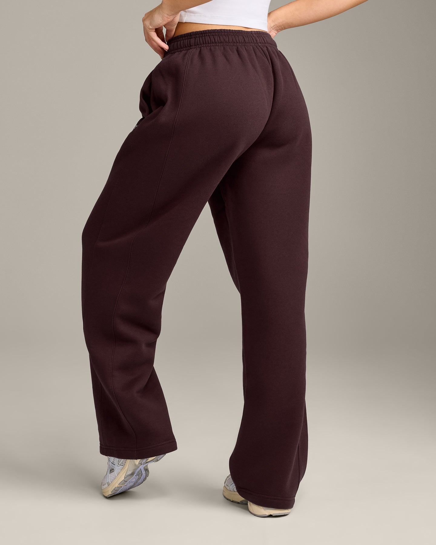 Alternative view of Foundations Cosy Straight Leg Joggers | Plum Brown