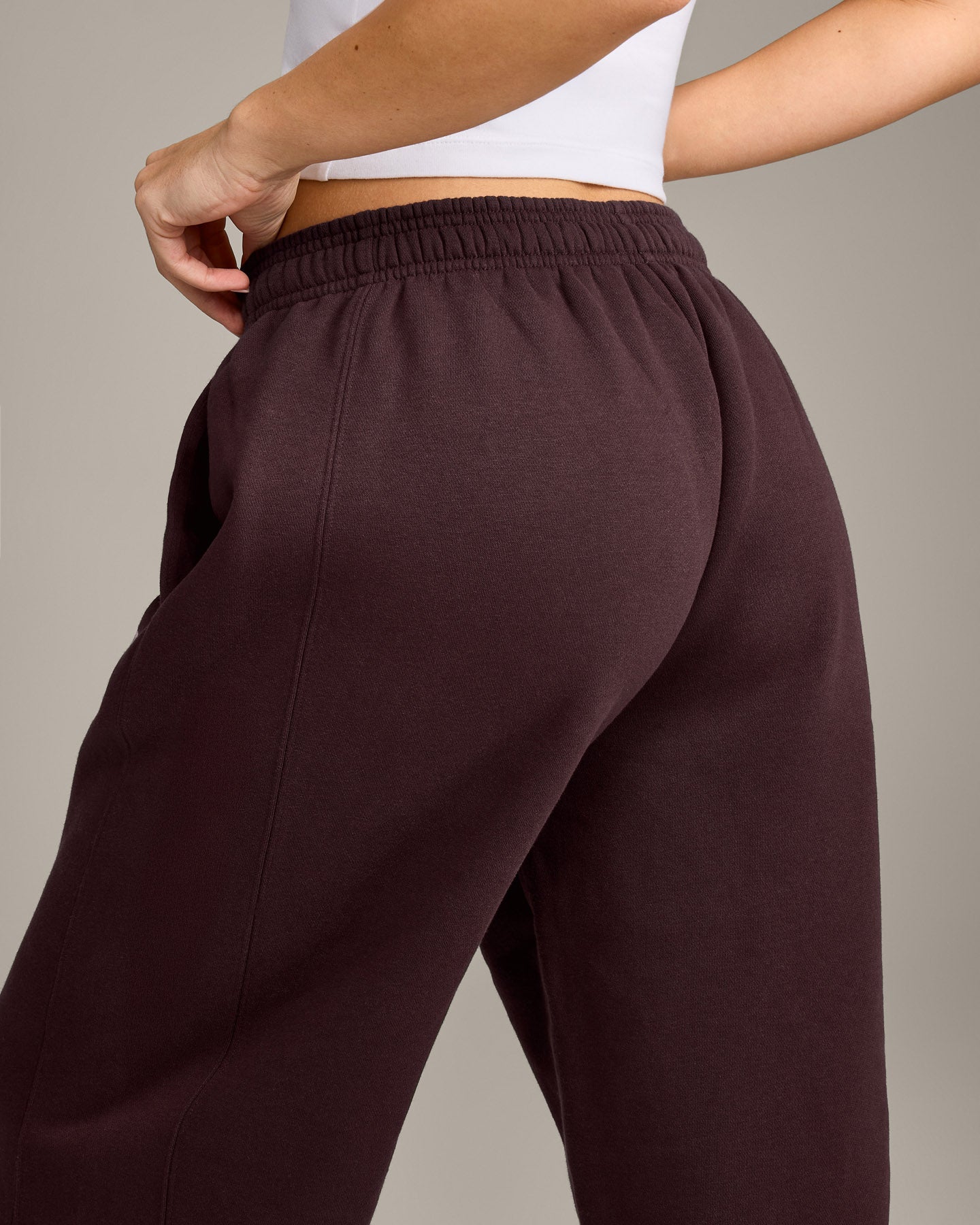 Foundations Cosy Straight Leg Joggers | Plum Brown - Image 4