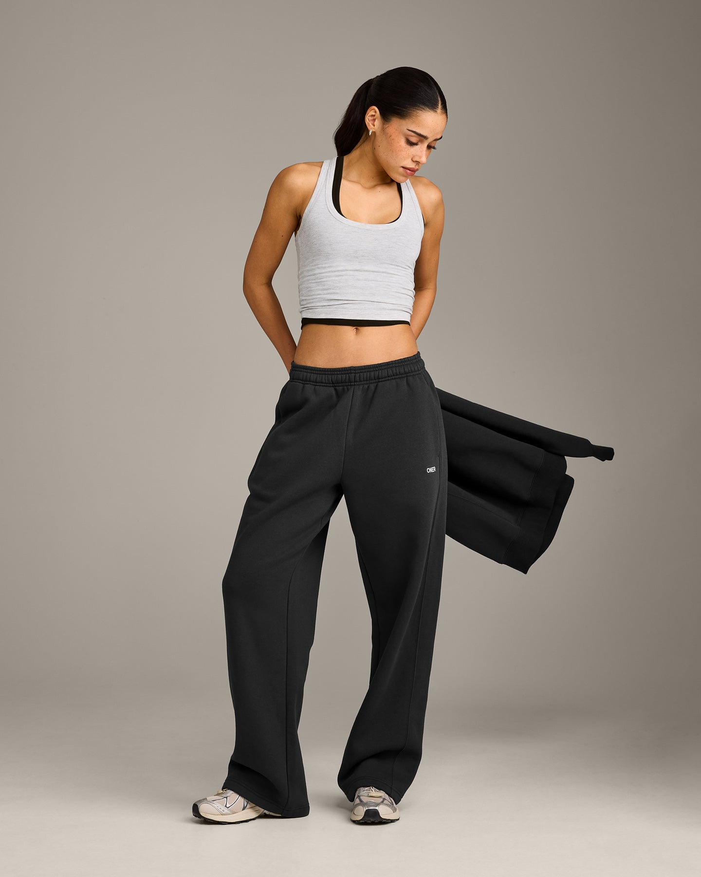 Foundations Cosy Straight Leg Joggers | Soft Black - Image 3