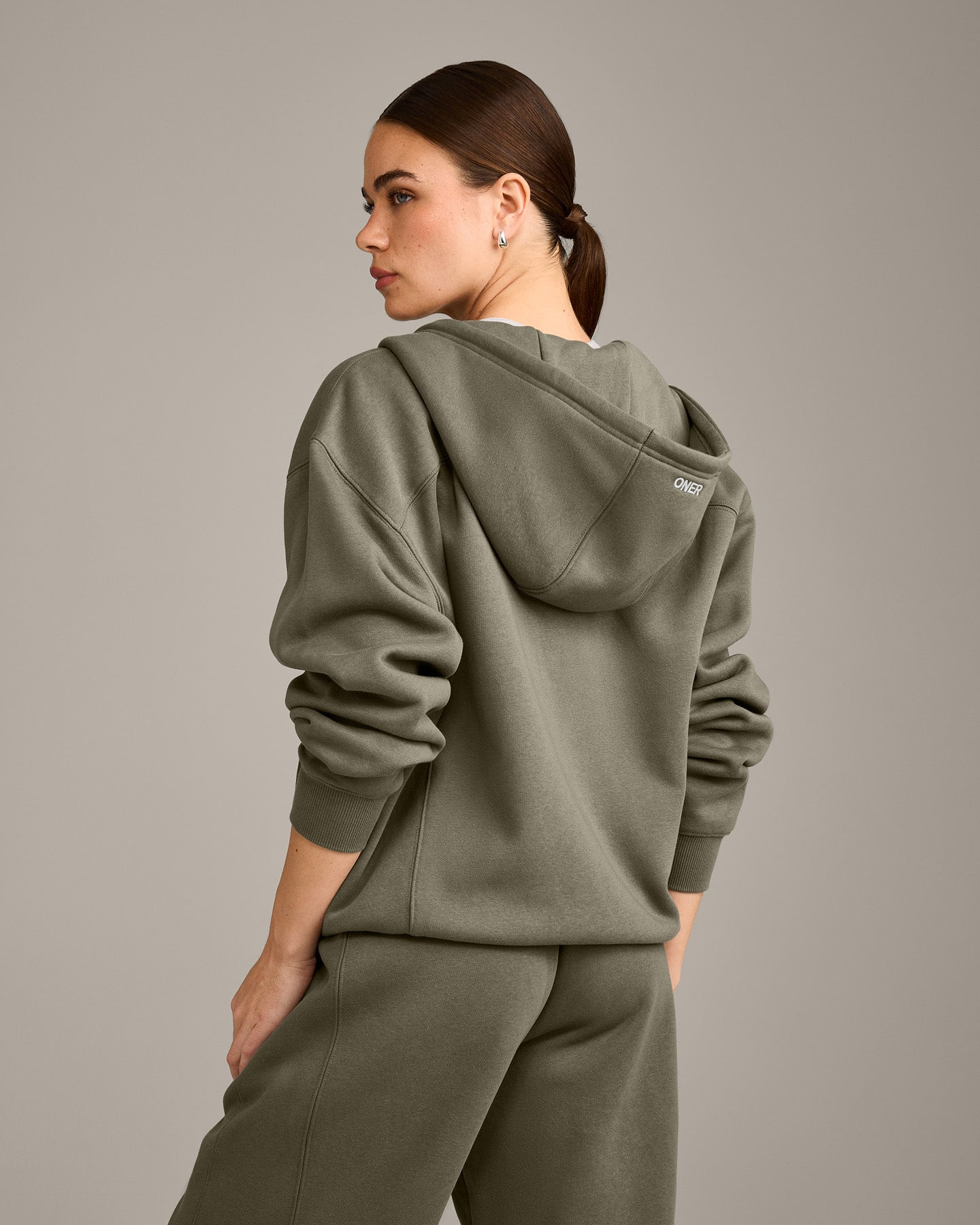 Alternative view of Foundations Cosy Zip Through Hoodie | Alpine Green