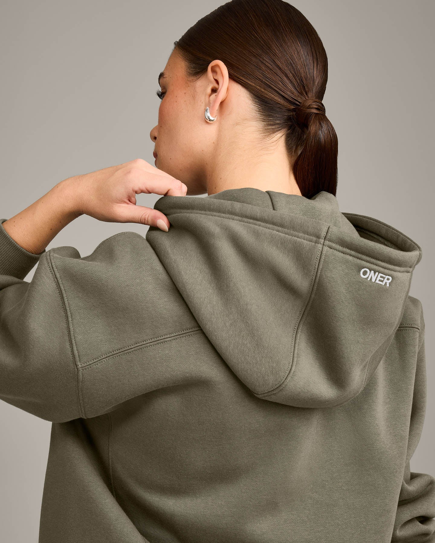 Foundations Cosy Zip Through Hoodie | Alpine Green - Image 4