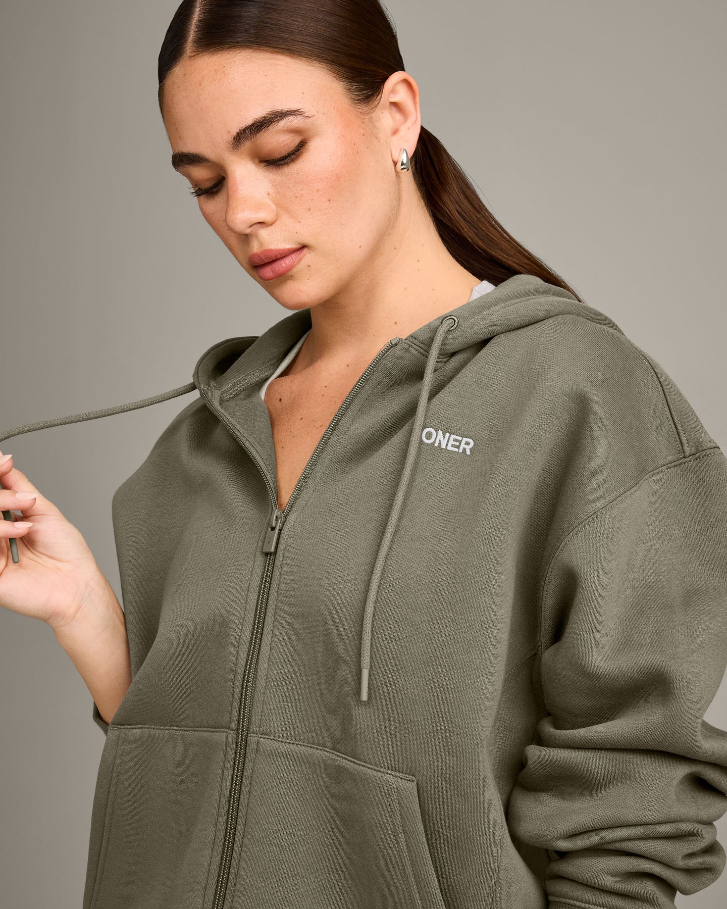 Foundations Cosy Zip Through Hoodie | Alpine Green - Image 5