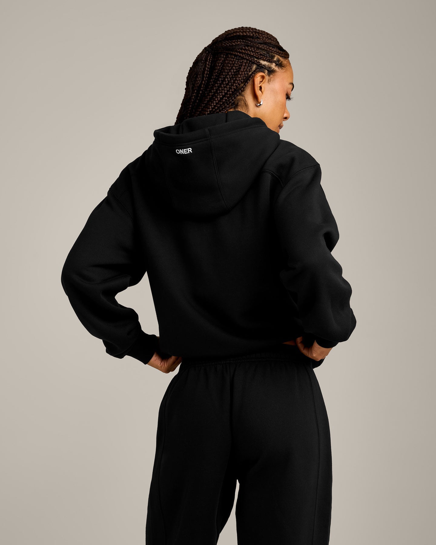 Alternative view of Foundations Cosy Zip Through Hoodie | Black