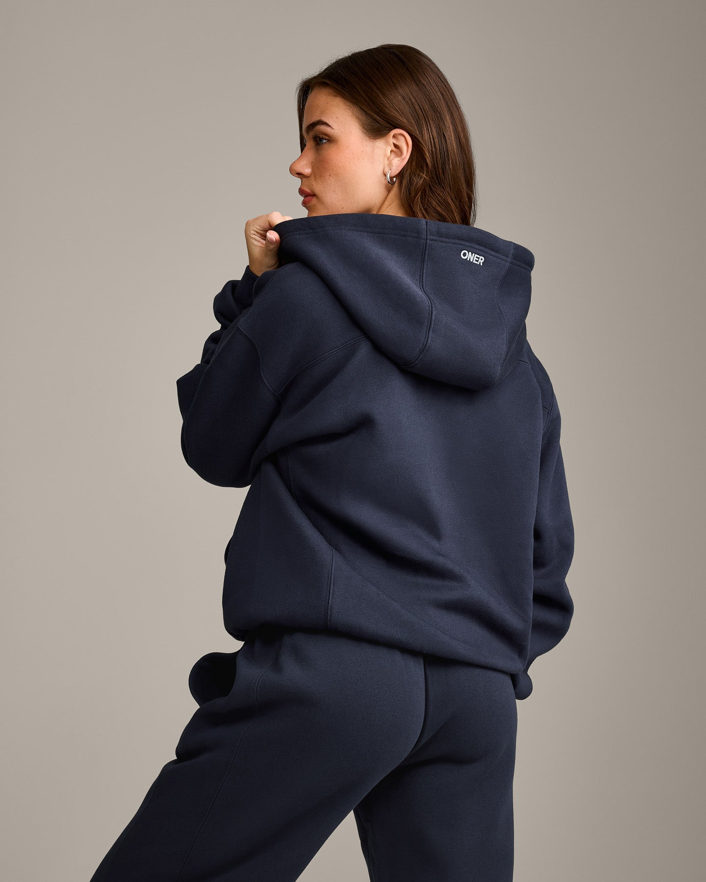 Alternative view of Foundations Cosy Zip Through Hoodie | True Blue