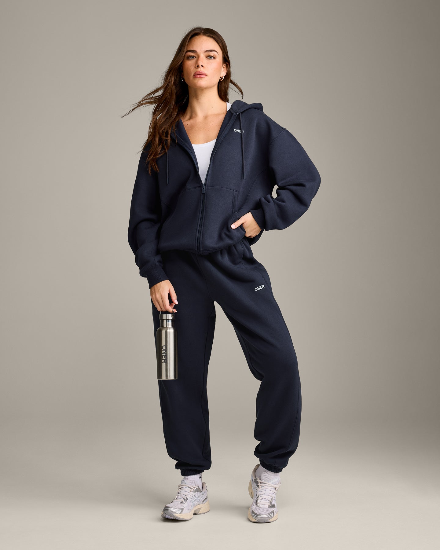 Foundations Cosy Zip Through Hoodie | True Blue - Image 3