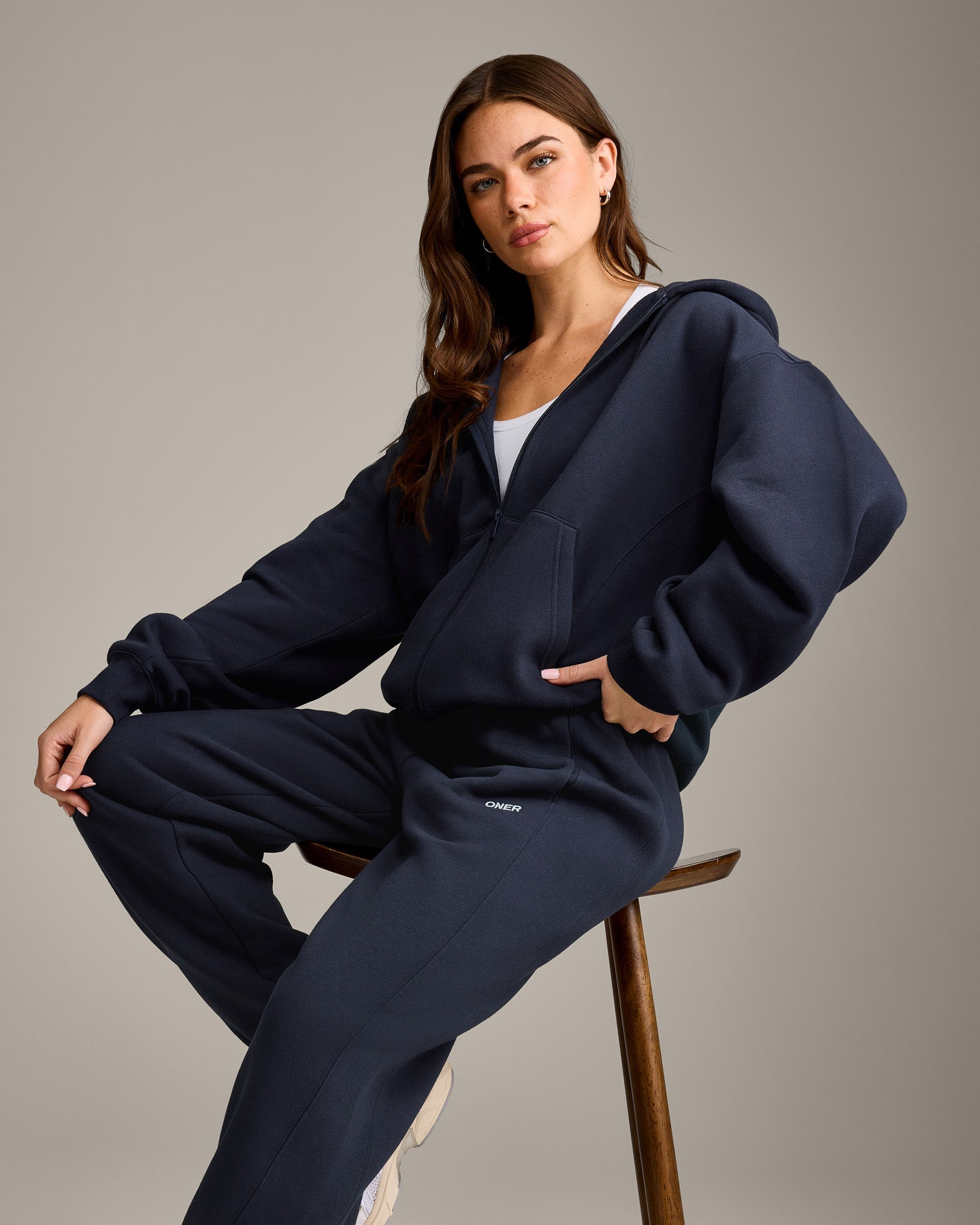 Foundations Cosy Zip Through Hoodie | True Blue - Image 6